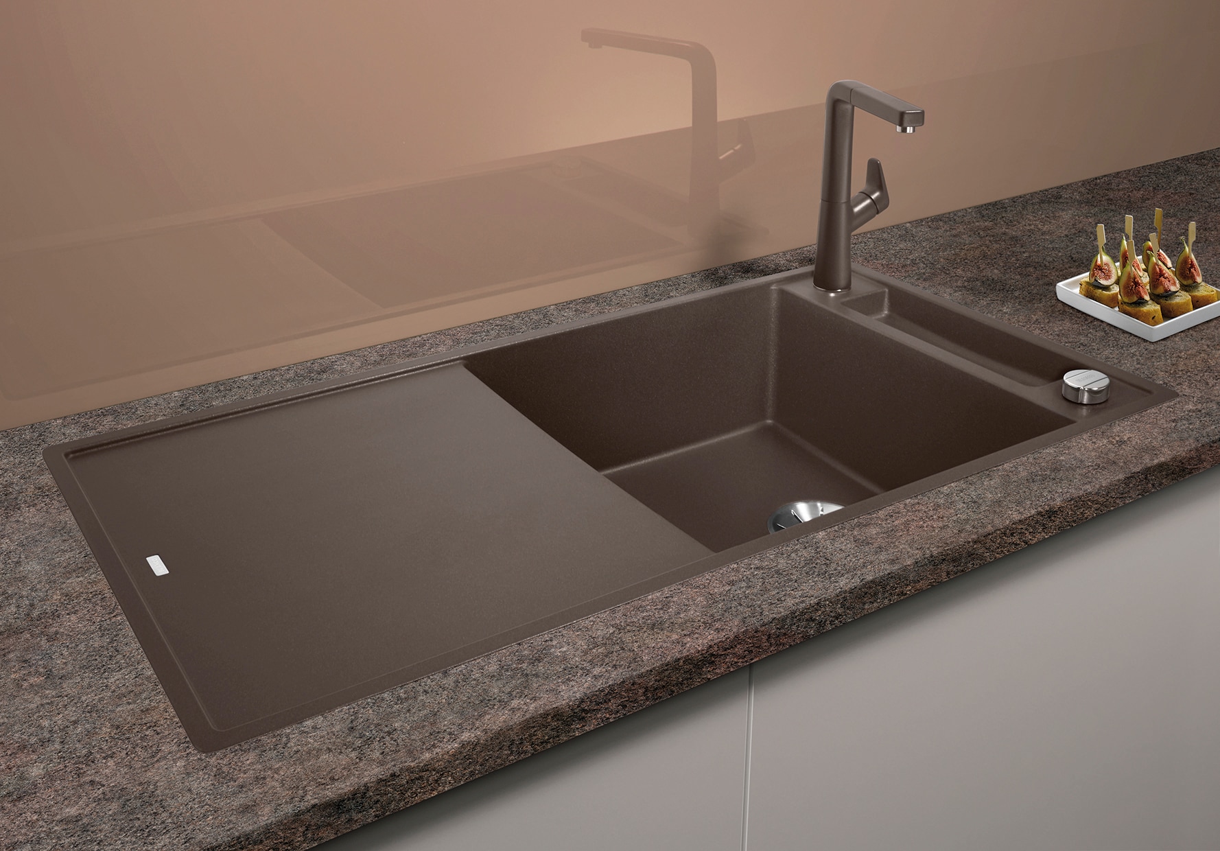 Blanco Granitspüle »AXIA III XL 6 S-F« 1 Stk. tlg. inklusive gratis Glasschneidebrett