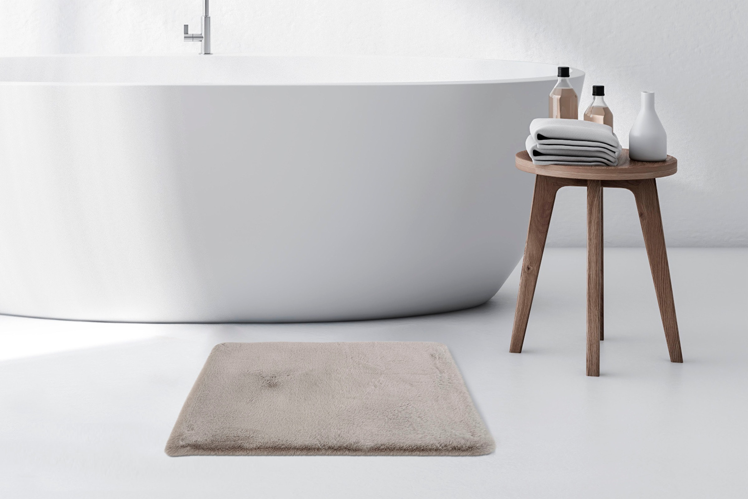 Kayoom Badematte »Rabbit«, rutschhemmend beschichtet, fußbodenheizungsgeeignet, weiche Kaninchenfell Haptik, Badezimmer, Kinderzimmer, Schlafzimmer