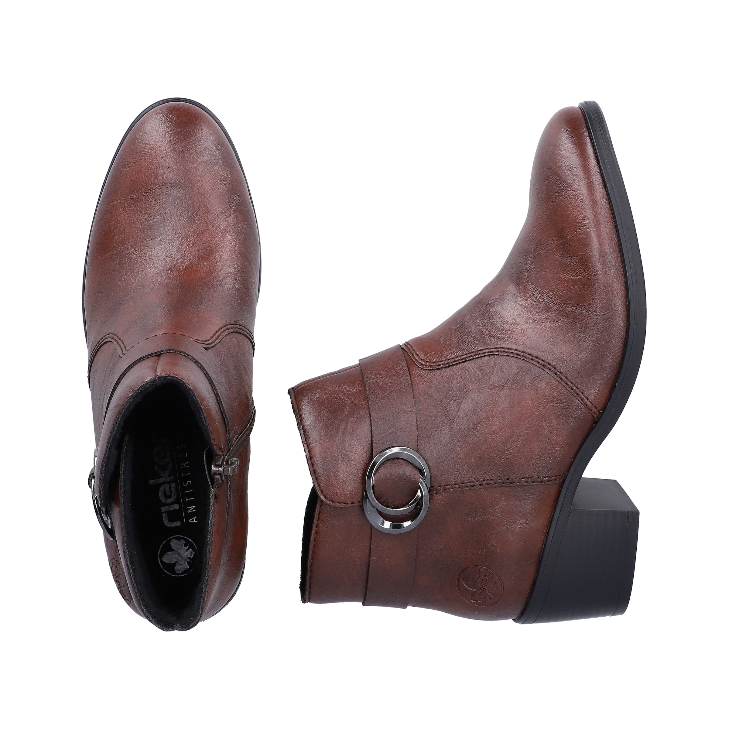 Rieker Stiefelette  Ankleboots, Blockabsatz, mit Innenreißverschluss