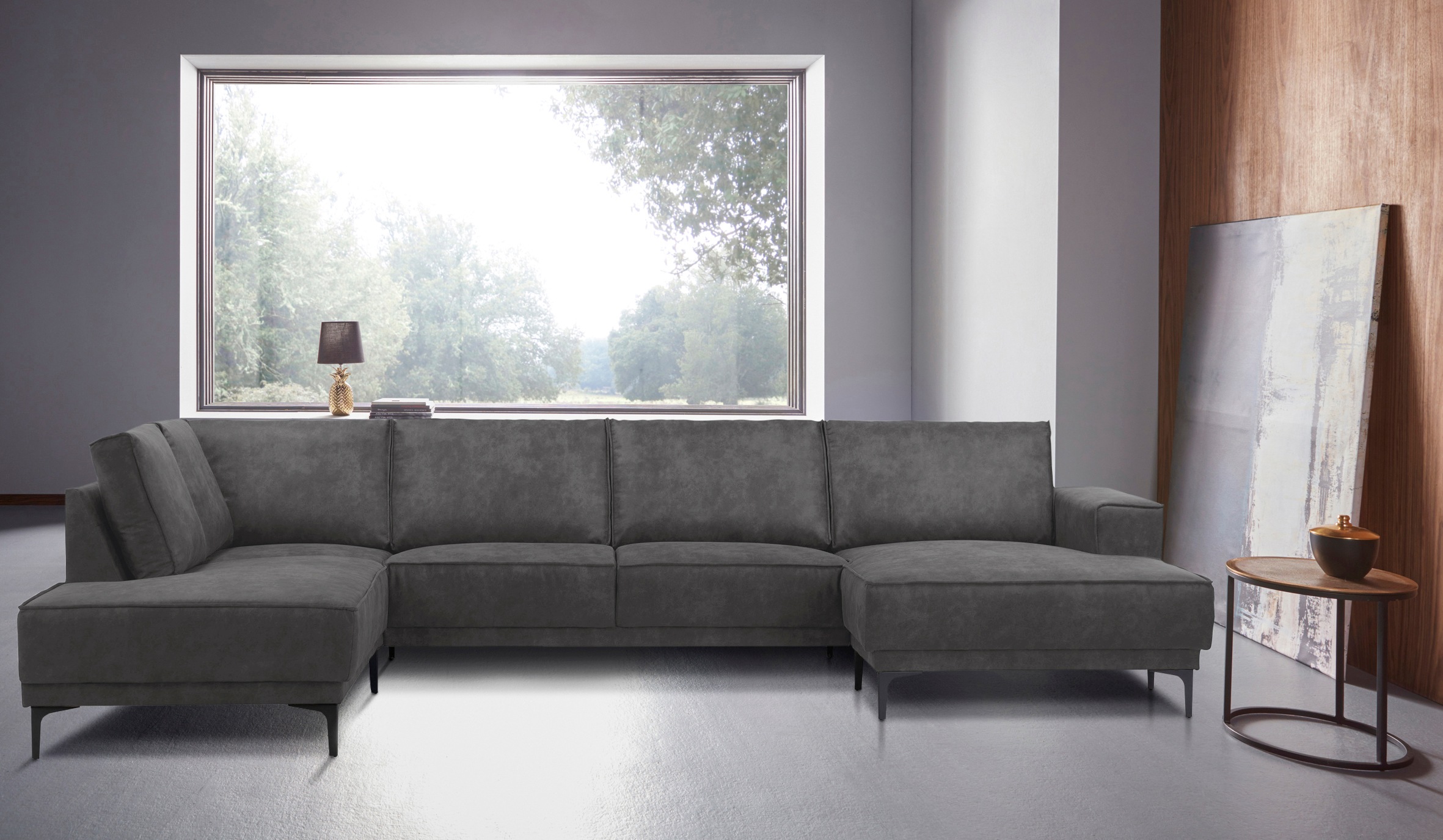 OTTO home Wohnlandschaft »XXL Sofa Oland, Struktur, Flachgewebe, Luxus-Micr günstig online kaufen
