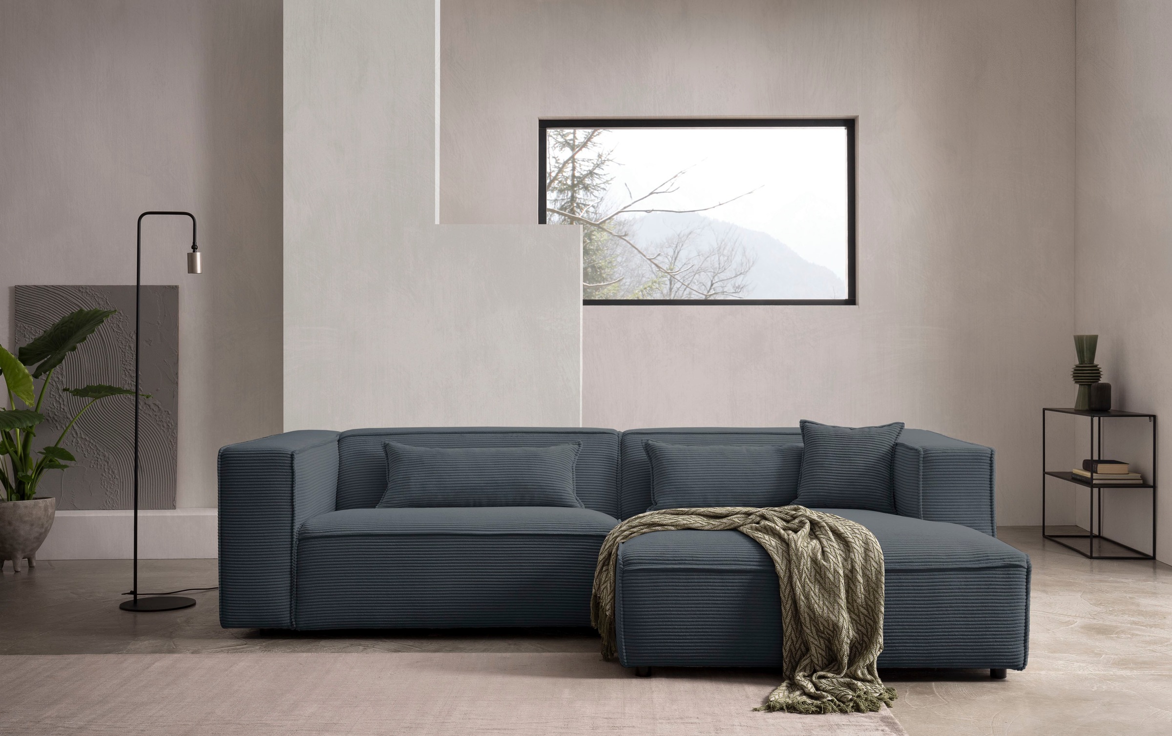 LeGer Home by Lena Gercke Ecksofa »PIARA mit Kedernaht, Cord, Leinenoptik o günstig online kaufen