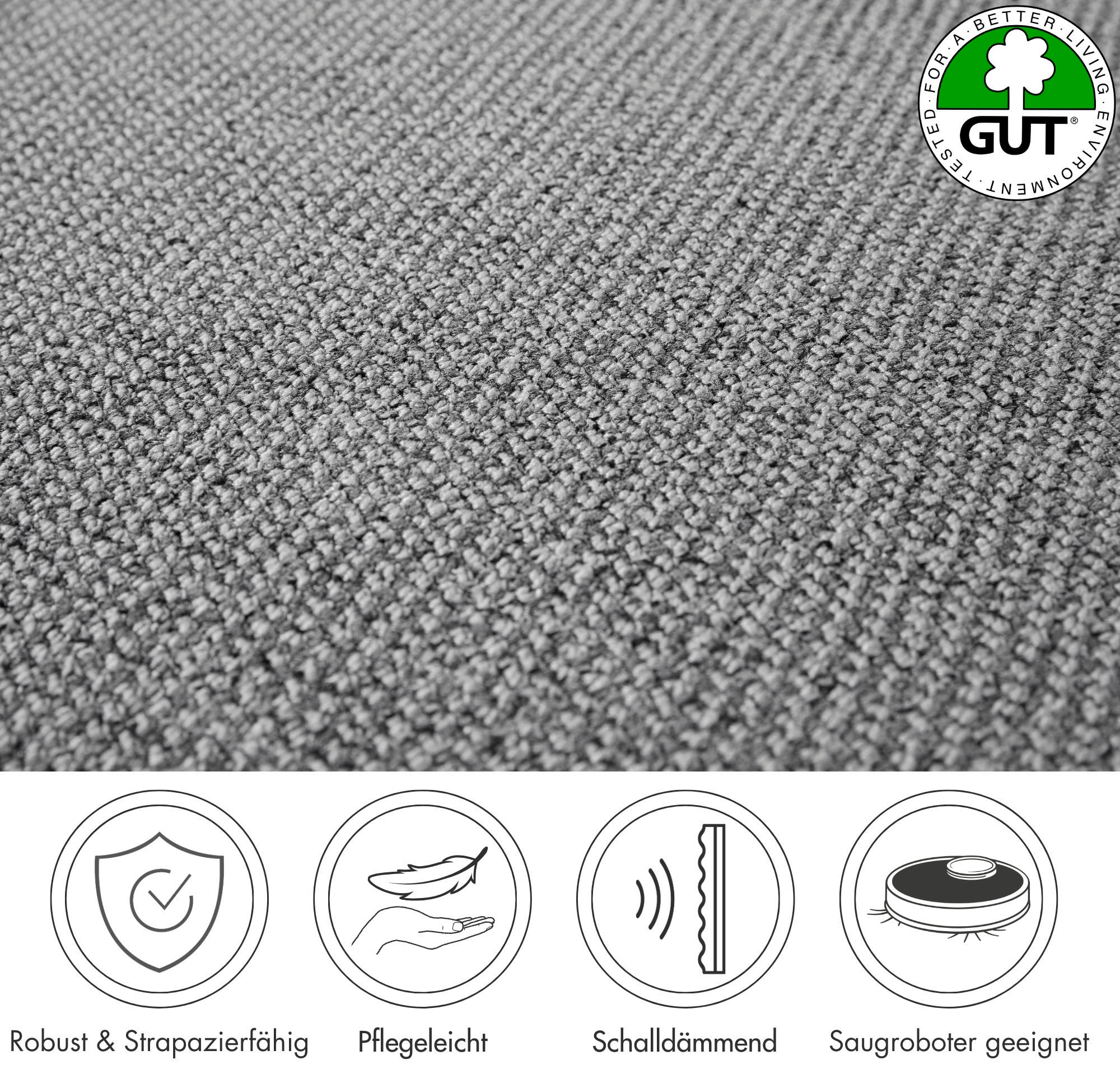 Andiamo Teppichboden »Tulsa, Schlinge, Made in Belgium«, rechteckig, 6 mm Höhe, meliert, Breite 400 cm oder 500 cm, strapazierfähig & pflegeleicht