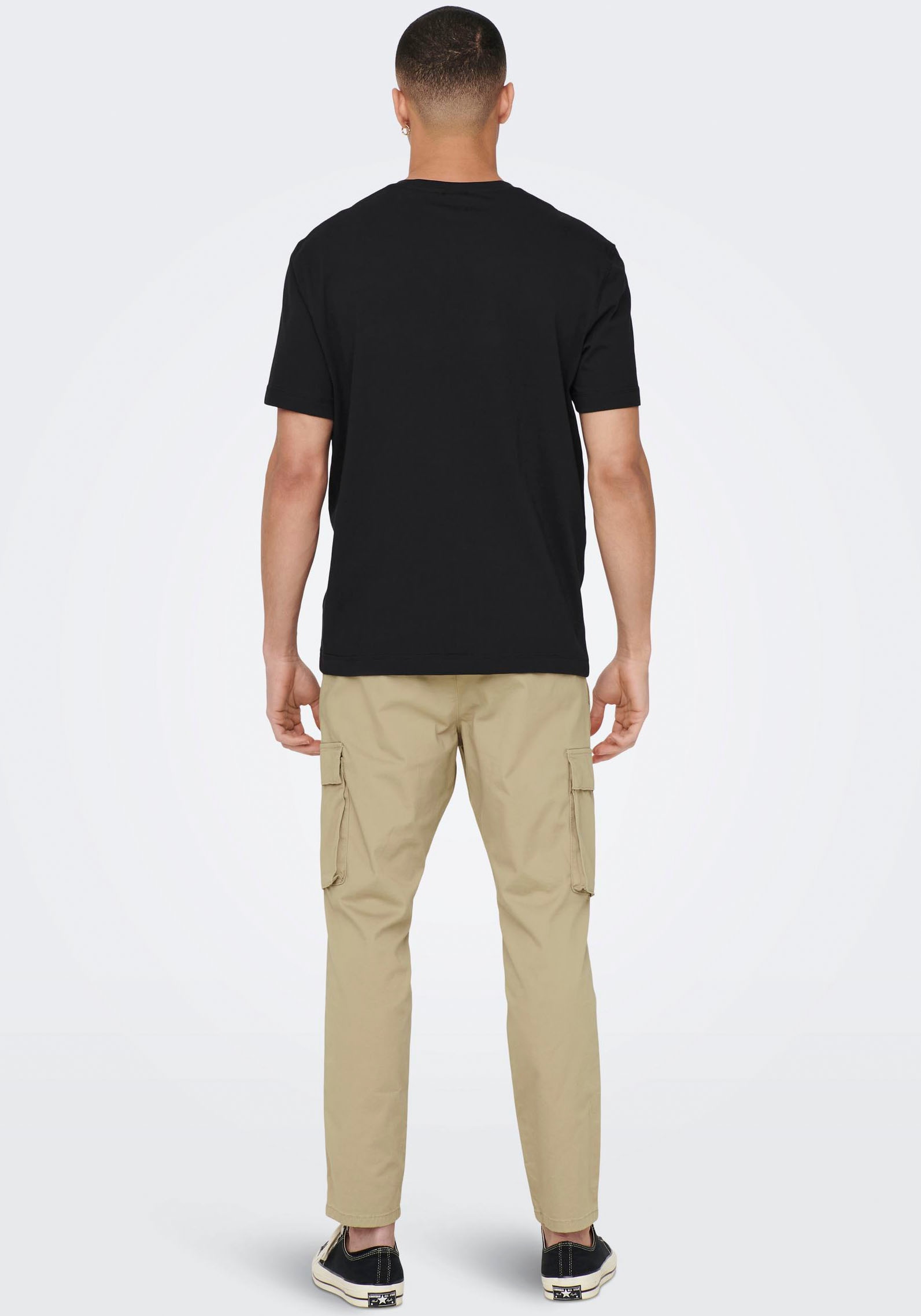 ONLY & SONS Rundhalsshirt »ONSMAX LIFE REG SS STITCH TEE«