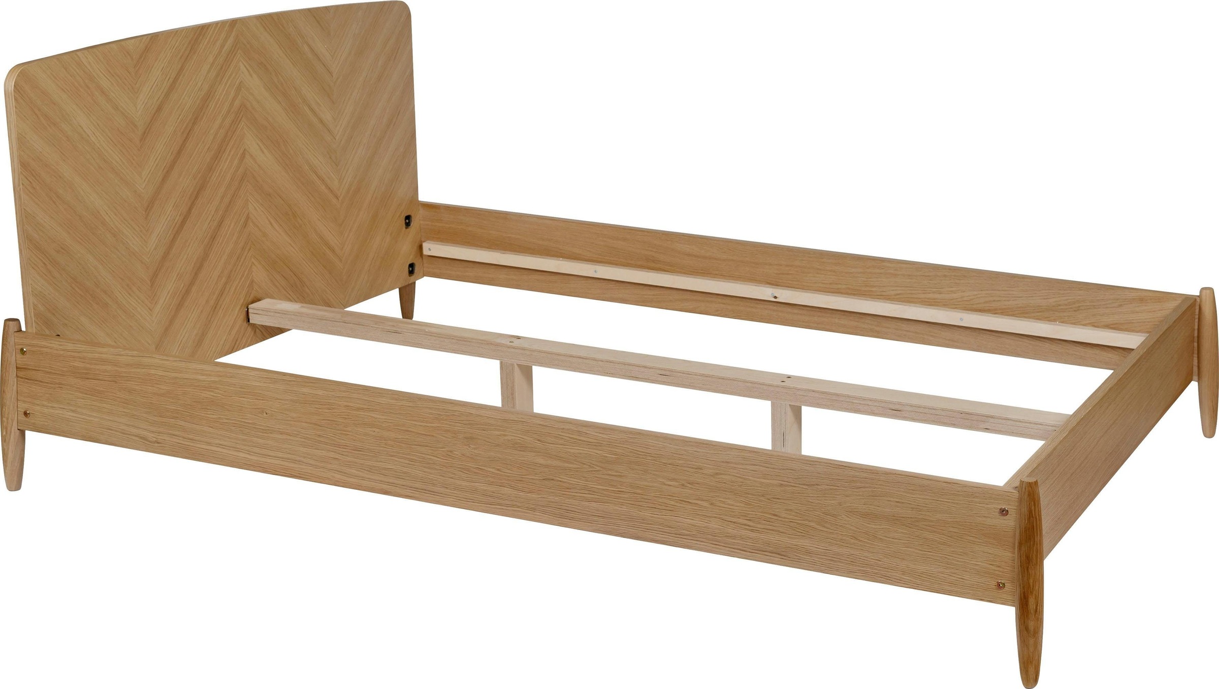 4. Bild von Woodman Massivholzbett »Farsta 1«, im skandinavischen Design, Holzfurnier aus Eiche