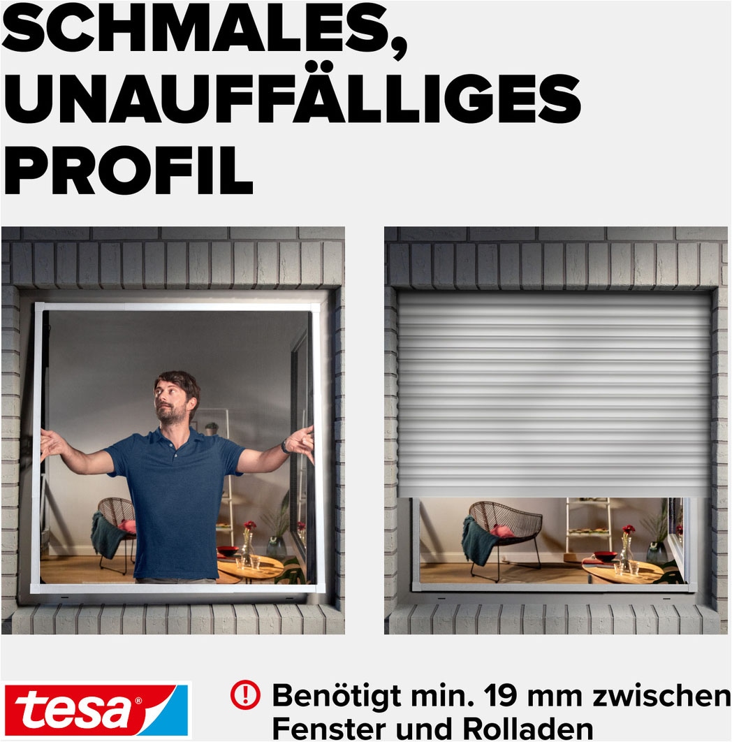tesa Insektenschutz-Fensterrahmen »FALT Alu Rahmen teleskopierbar Premium« Packung, Teleskop Alu Rahmen, 1 Stk. tlg. Alu Insektenschutz 80 cm x 80 cm bis 140 cm x 140 cm