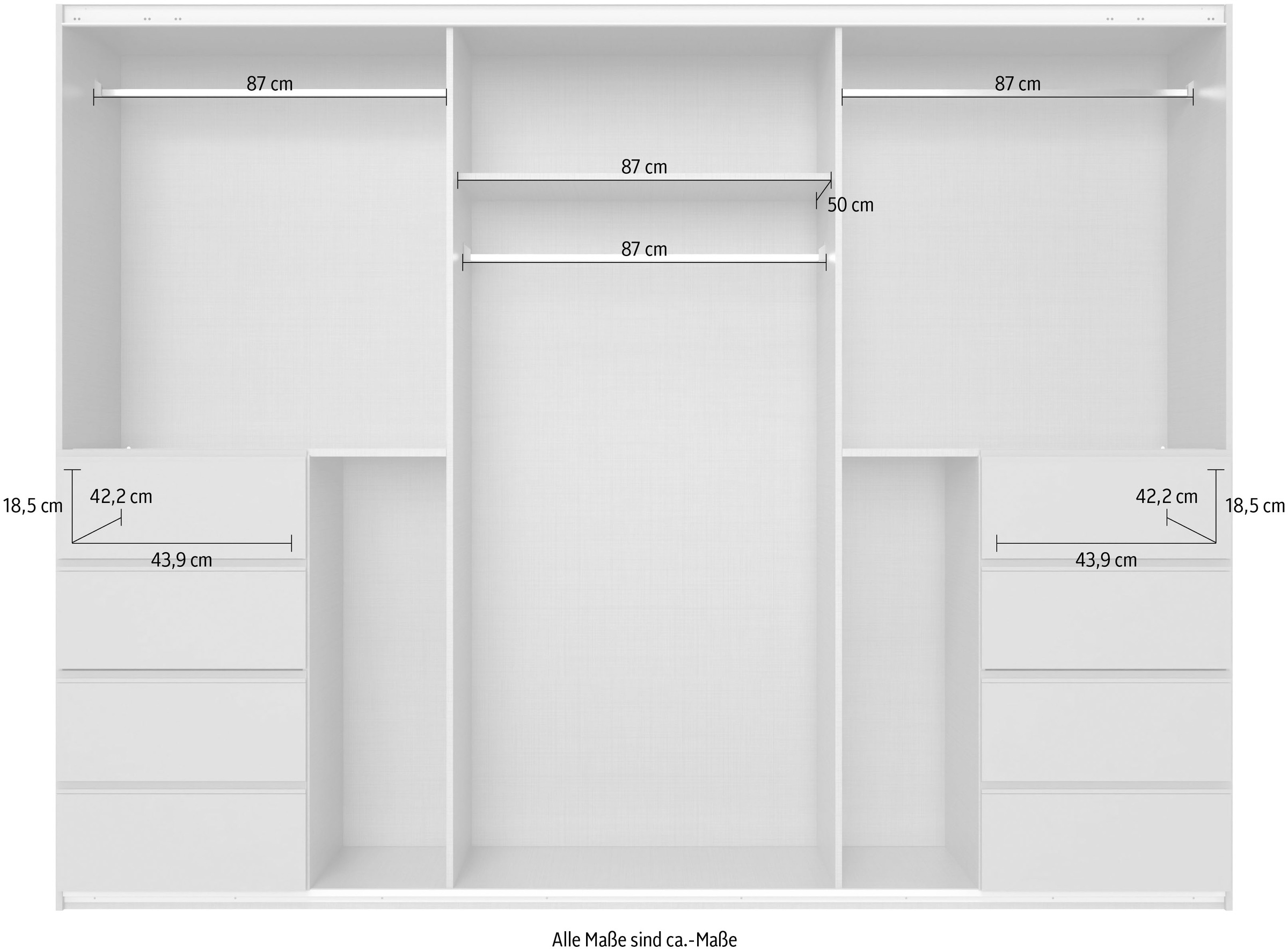 Wimex Schwebetürenschrank »Bali in den Breiten 225cm & 270cm, Kleiderschrank mit Spiegel« Schrank mit 3 Türen, Farbe: Kaschmir