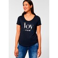 STREET ONE T-Shirt, mit trendigem "Joy of Living"-Schriftzug
