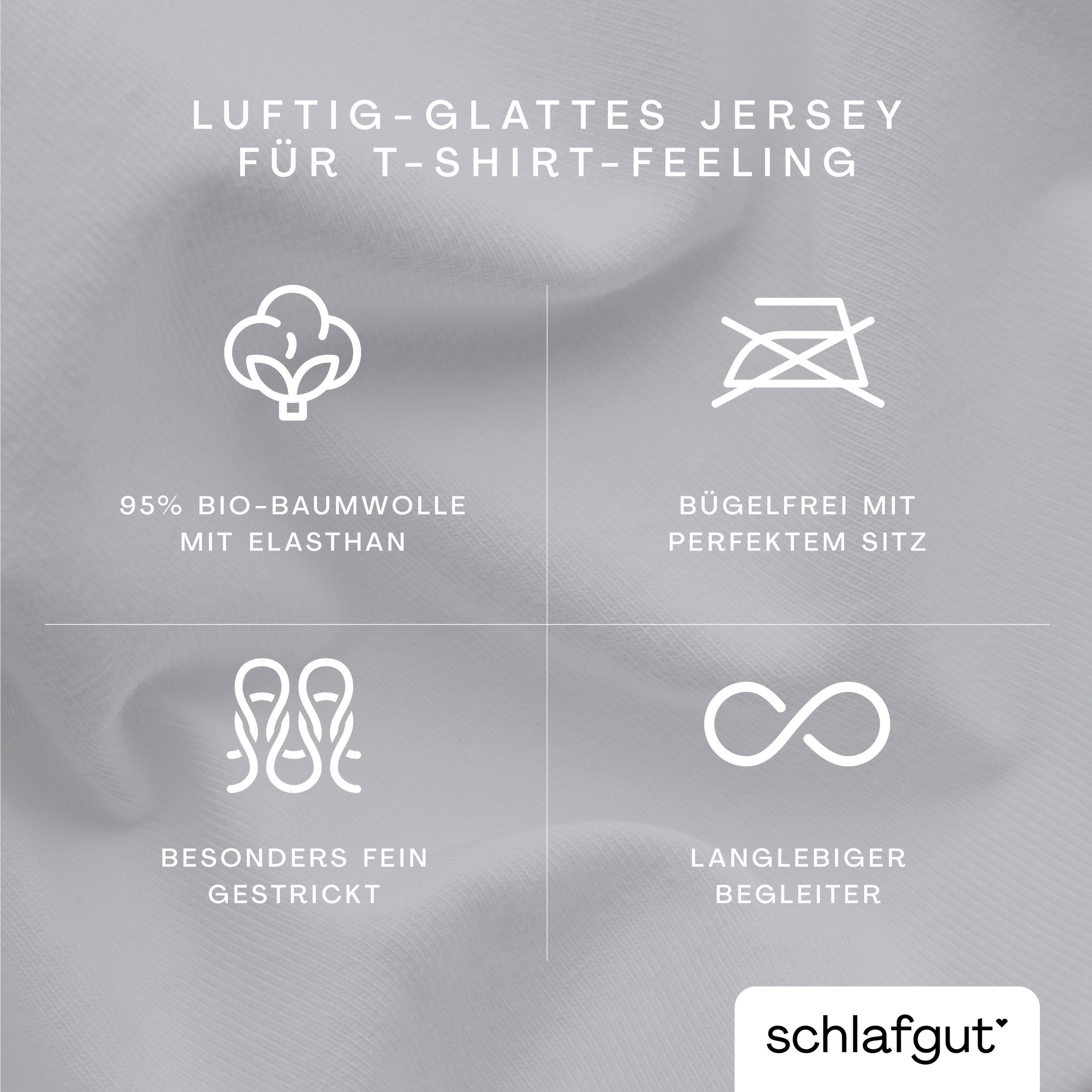 Schlafgut Bettbezug »Knitted Jersey uni, aus Bio-Baumwolle mit Elasthan, Reißverschluss«, (1 St.), bügelfrei, Mix & Match Bettwäsche: passender Kissenbezug erhältlich