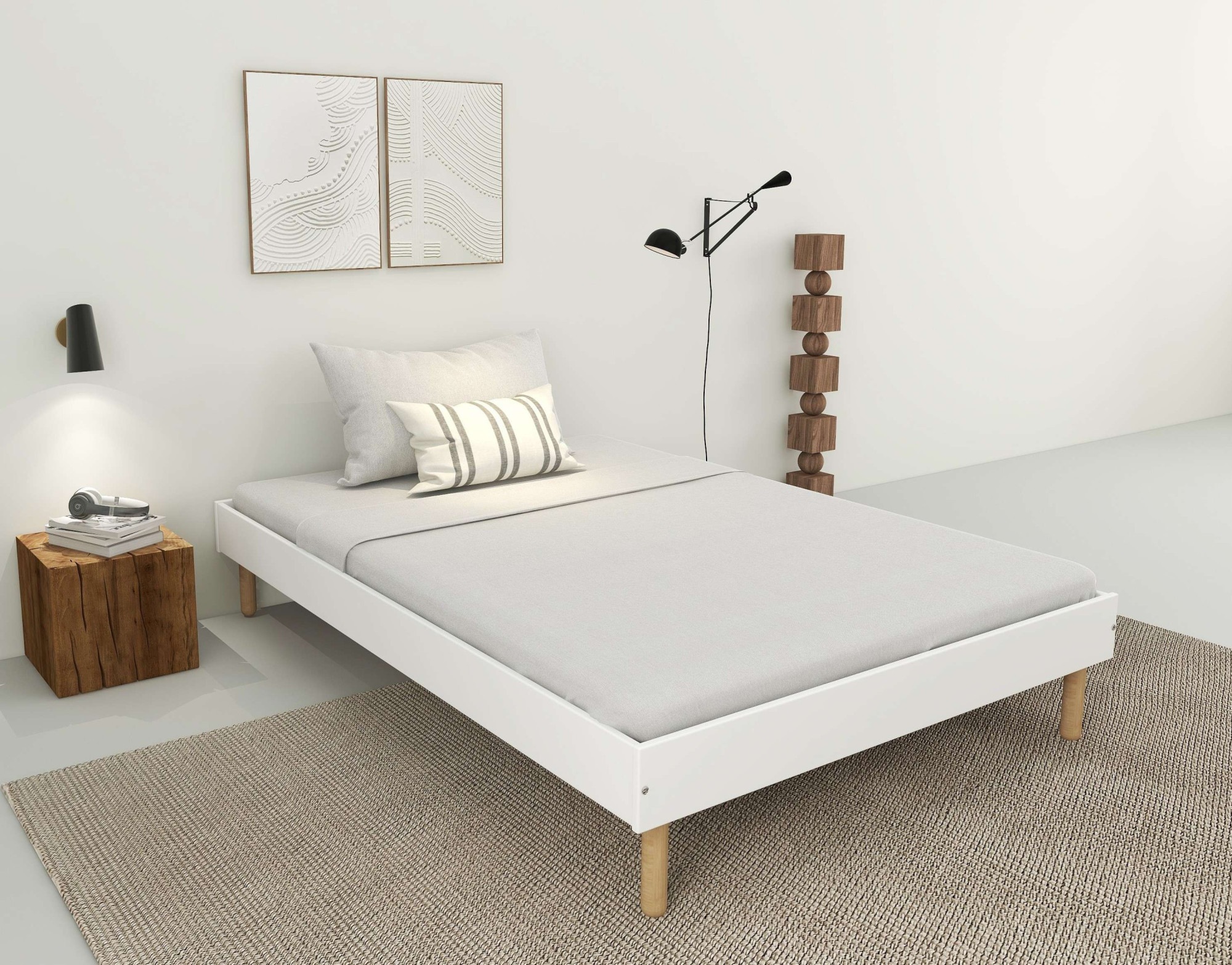 Home affaire Bett »Dagmar, Bettgestell, Futonbett, Füße aus Massivholz« 140 günstig online kaufen