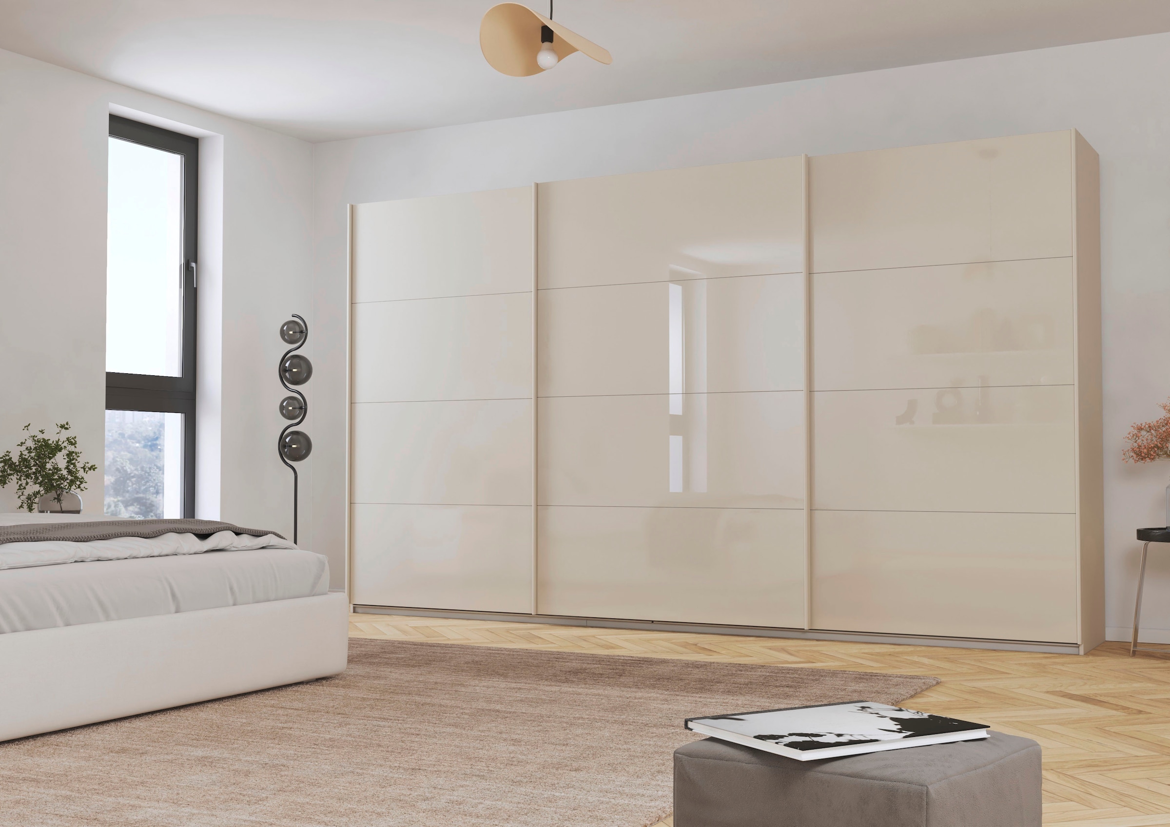 rauch Schwebetürenschrank »Kleiderschrank Schrank Garderobe AGORDO mit Glasfront«, durchdachte Innenausstattung, in 4 Breiten und 2 Höhen MADE IN GERMANY
