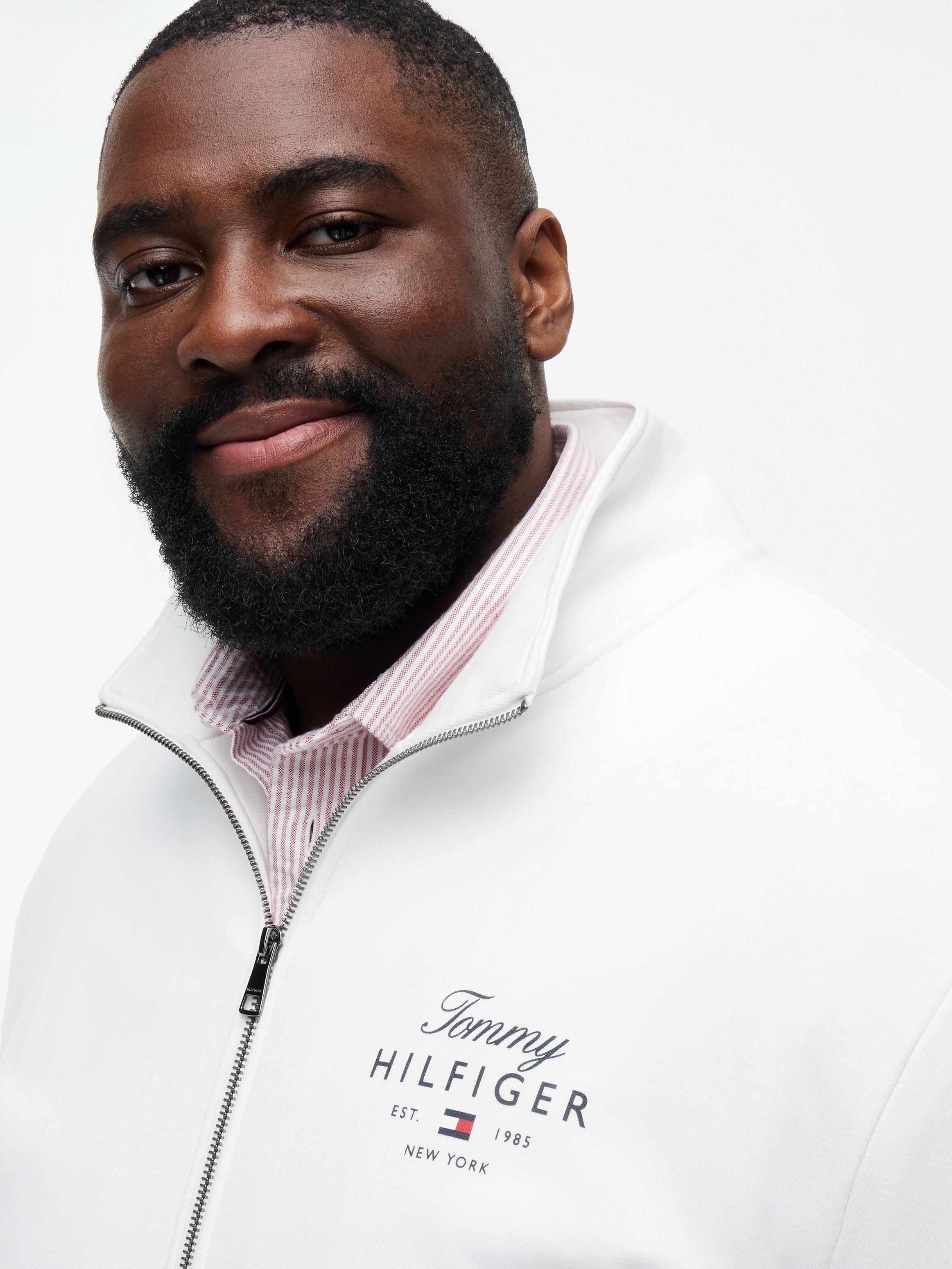 Tommy Hilfiger Big & Tall Sweatjacke »BT-SCRIPT STACK STAND COLLAR« Große Größen