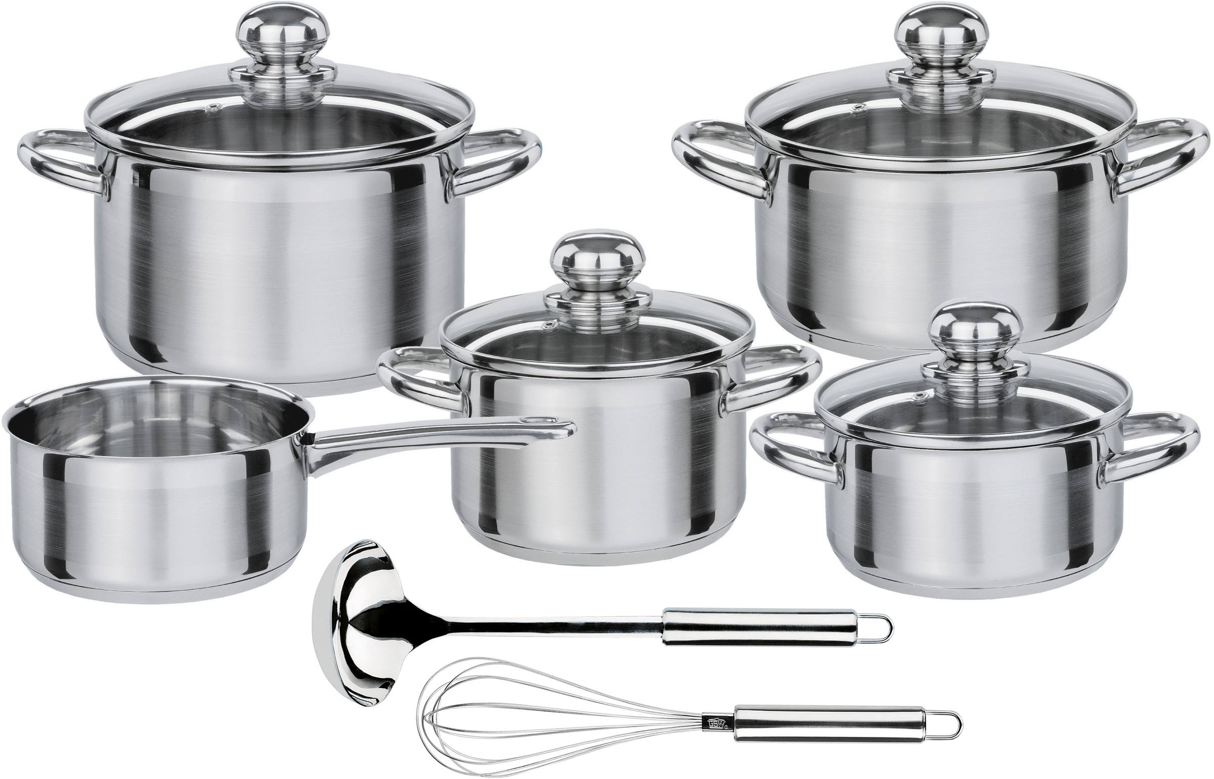 GSW Topf-Set »Silver Star«, Edelstahl, (Set, 11 tlg., Bratentopf Ø 16/20 cm günstig online kaufen