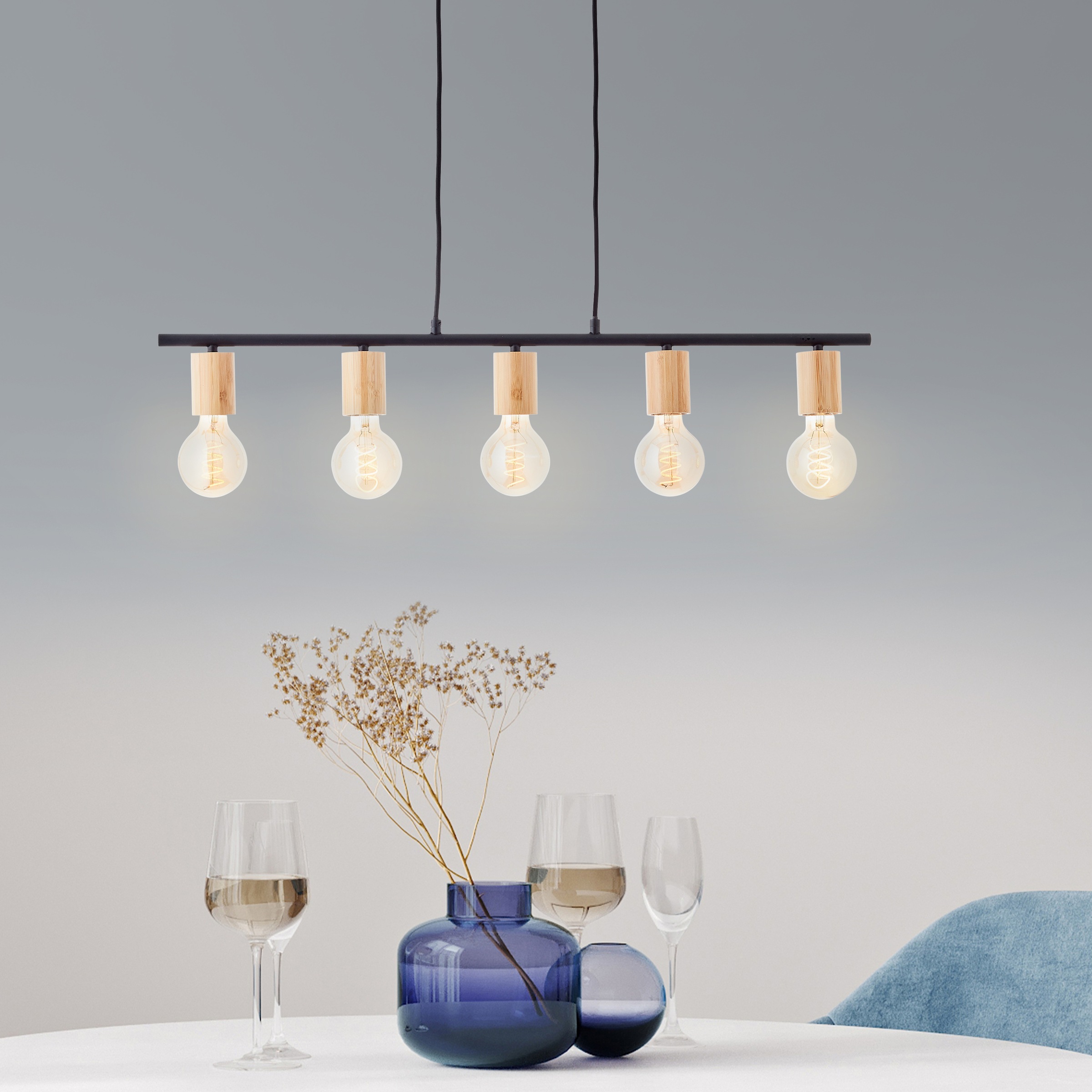 Brilliant Pendelleuchte »Kerry«, 5 flammig, Leuchtmittel E27   ohne Leuchtm günstig online kaufen