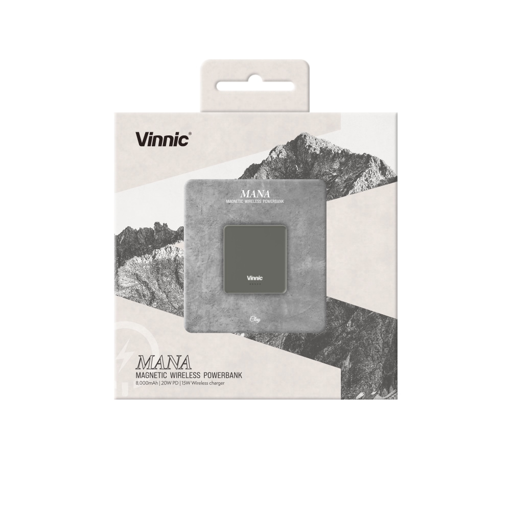 Vinnic Powerbank »MANA Magnetic Wireless Powerbank 8.000mAh«, Vinnic MANA Magnetic Wireless Powerbank 8.000mAh,clay