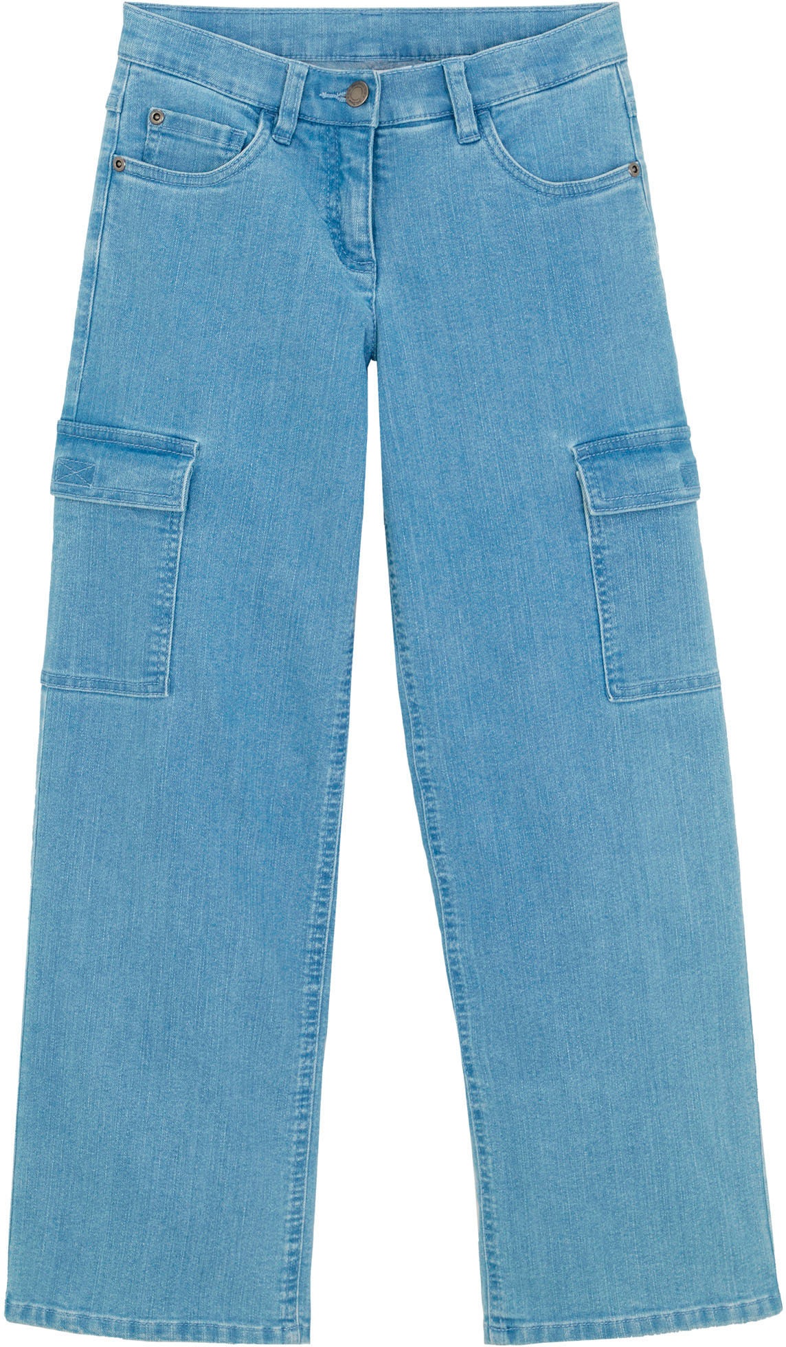 bonprix Cargojeans »Weite Cargo-Jeans Mid Waist« Loose Fit, Mid Waist, mit aufgesetzten Taschen