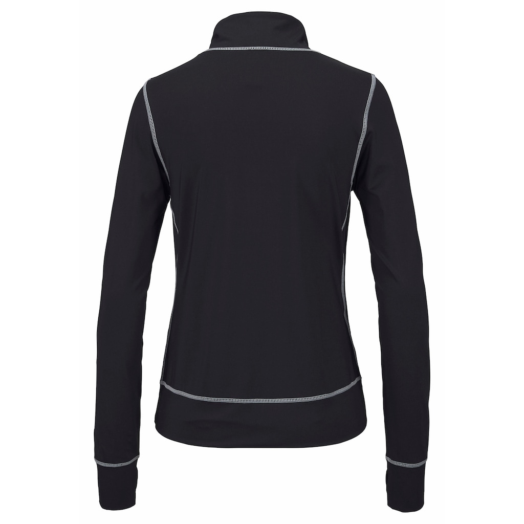 LASCANA ACTIVE Trainingsjacke »Black Marble«, mit Kontrastnähten und Stehkragen