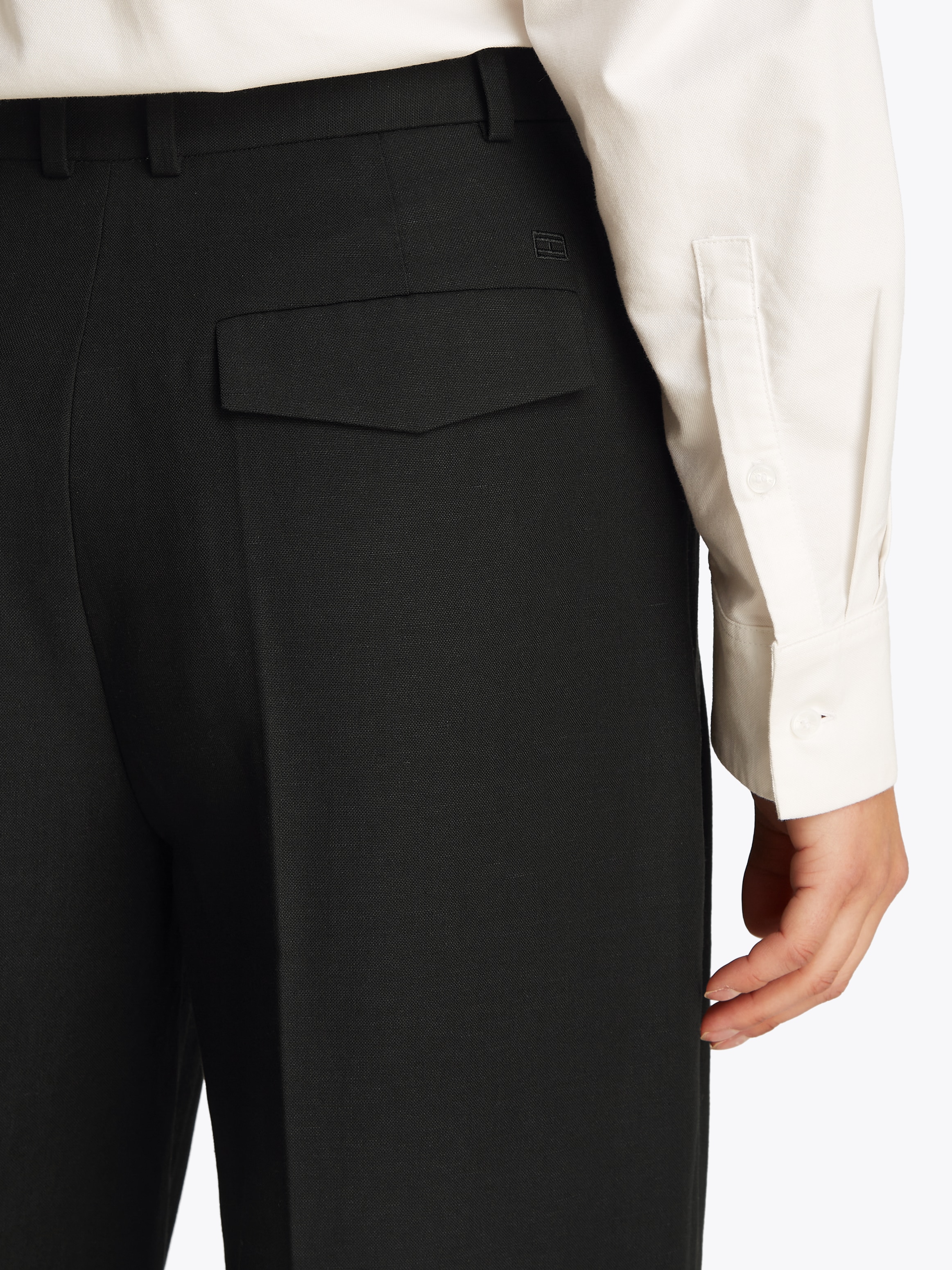 Tommy Hilfiger Webhose »LINEN MIX RLXD STRAIGHT PANTS«  mit Falten ,kühlendes Premium Leinen