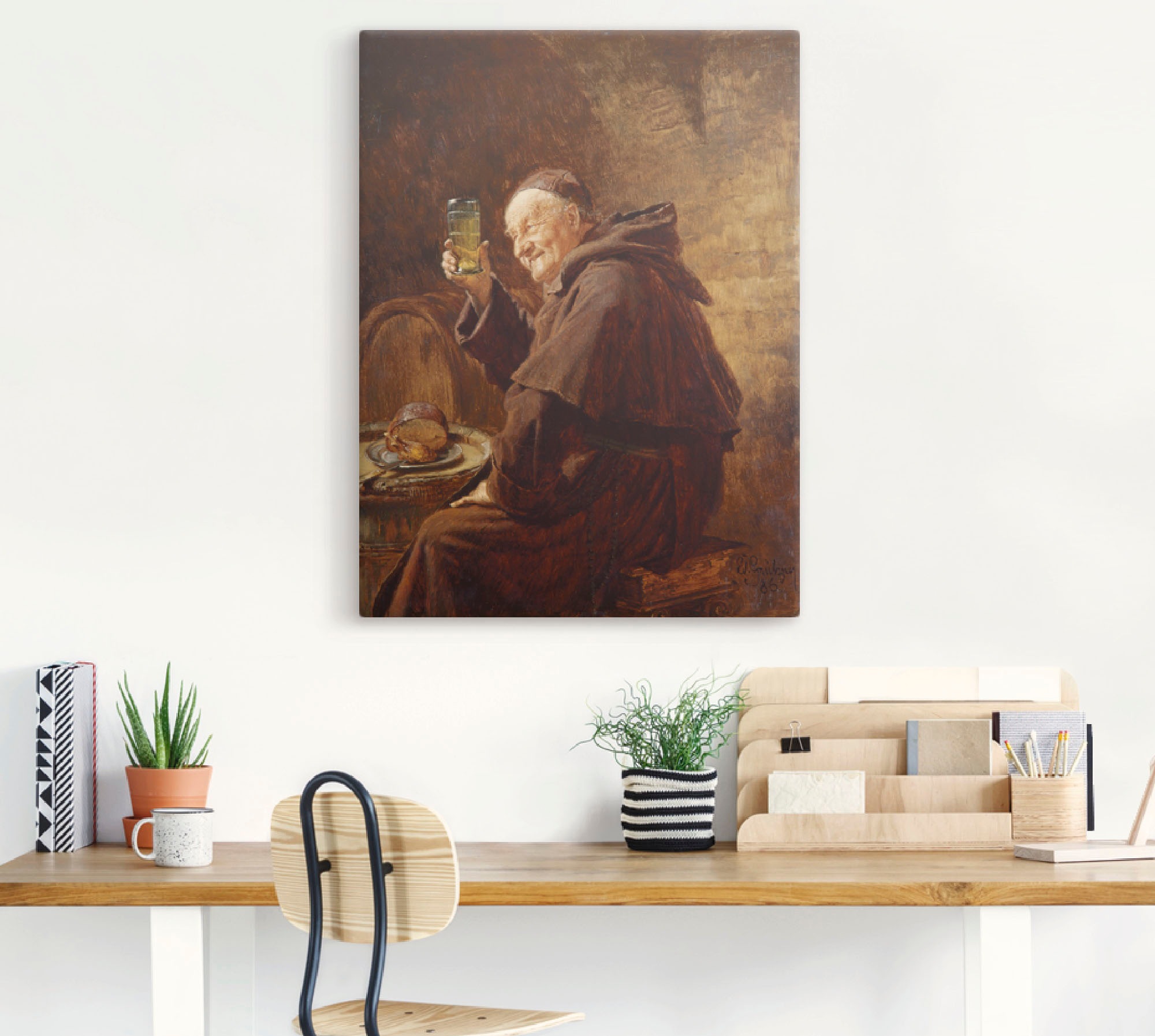 Artland Wandbild »Mönch bei der Weinprobe.«, Mann, (1 St.), als Leinwandbild, Poster in verschied. Größen