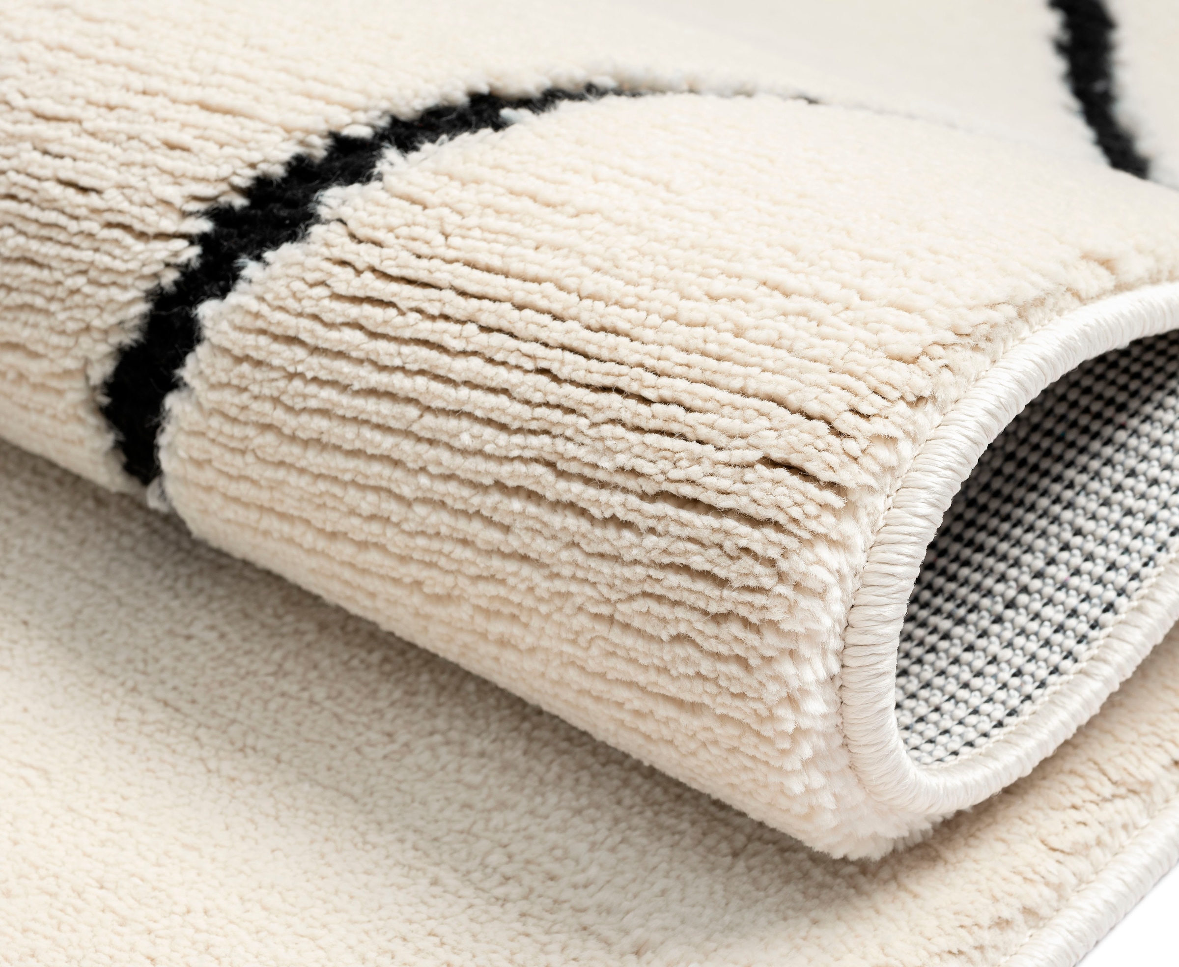 Myflair Möbel & Accessoires Hochflor-Teppich »Moroccan Signature«, rechteckig, 24 mm Höhe, modern, marokkanisches Design, Rauten Muster, weich, mit Fransen