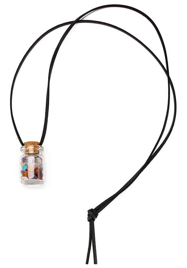 Firetti Kette mit Anhänger »Schmuck Geschenk Edelsteinmix«, Made in Germany - mit Achat, Bergkristall, Amethyst, Karneol, Türkis