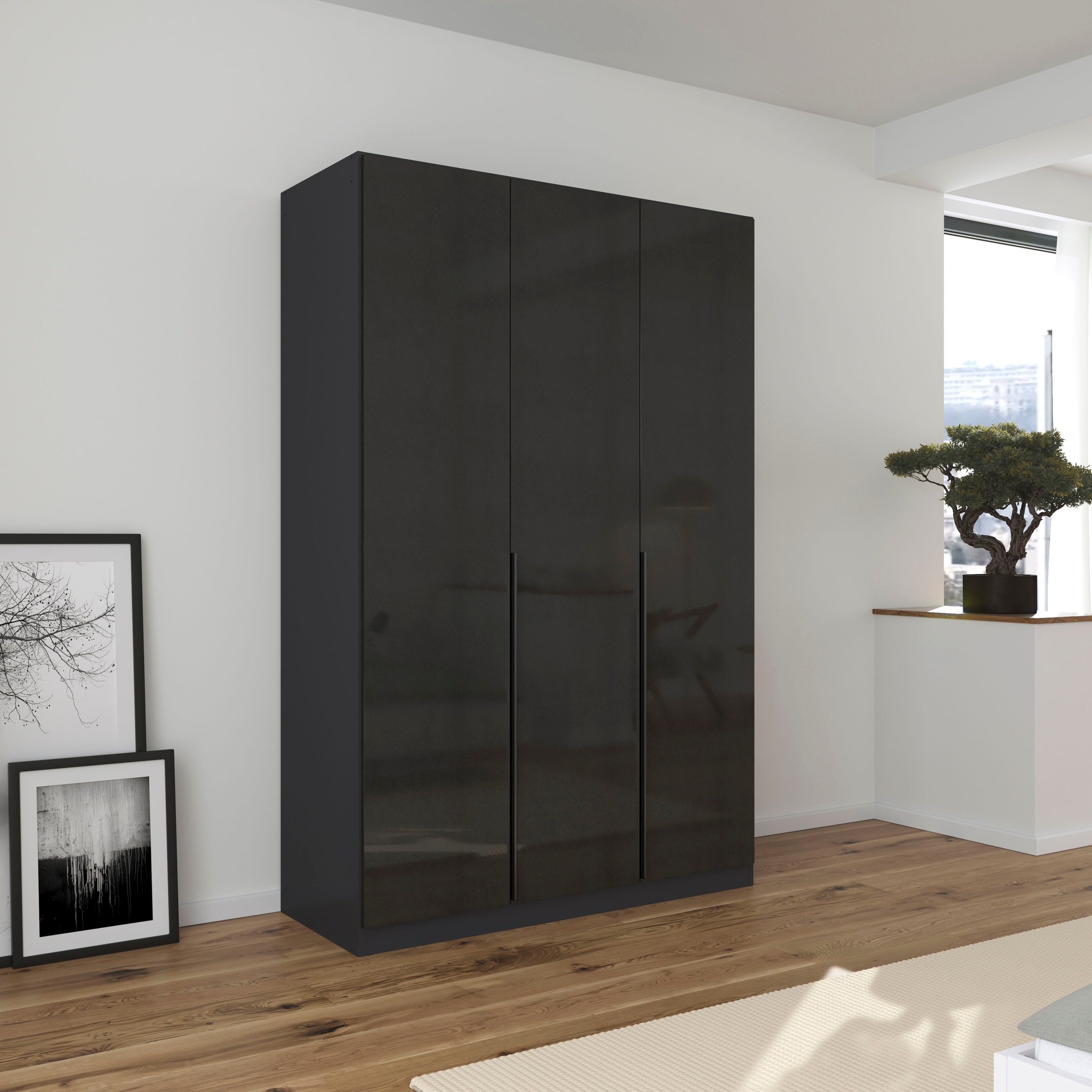 rauch Drehtürenschrank »Kleiderschrank Schrank Garderobe AGORDO TOPSELLER Schlafzimmer«, (in zwei Griff-Farben mit Dekor- oder Hochglanzfront), durchdachte Innenausstattung, in 6 Breiten und 2 Höhen MADE IN GERMANY