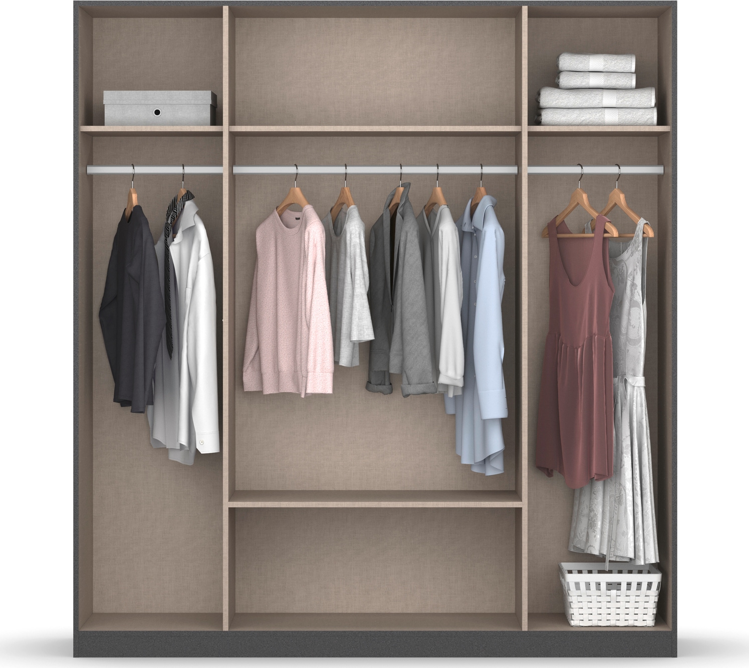 rauch Drehtürenschrank »StyleUp«, Typ Monochrome mit eleganten, langen Griffstangen in Schrankfarbe