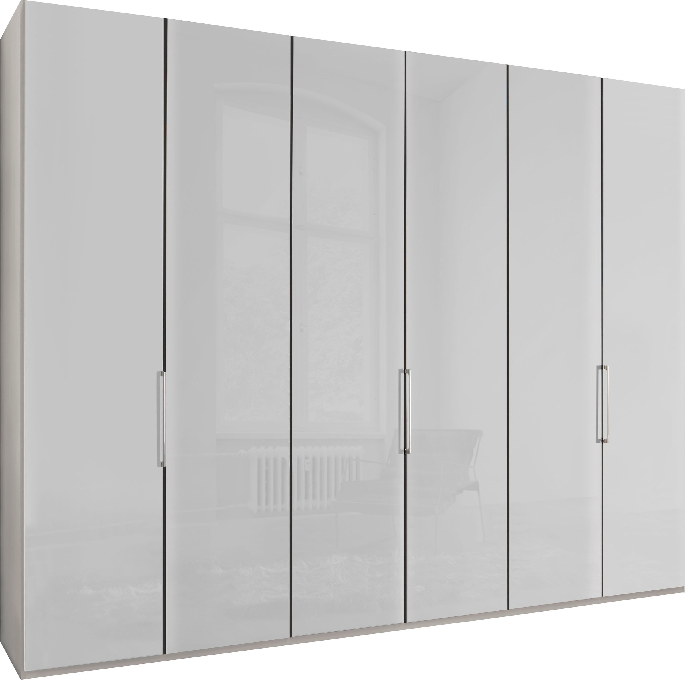 WIEMANN Drehtürenschrank »Monaco, Kleiderschrank, Schrank, Wäscheschrank, mit edler Glasfront«, (2 Breiten, 2 Höhen 216/236 cm auswählbar, MADE IN GERMANY), hochwertigen Beschläge inkl. Türdämpfung, variable Inneneinteilung