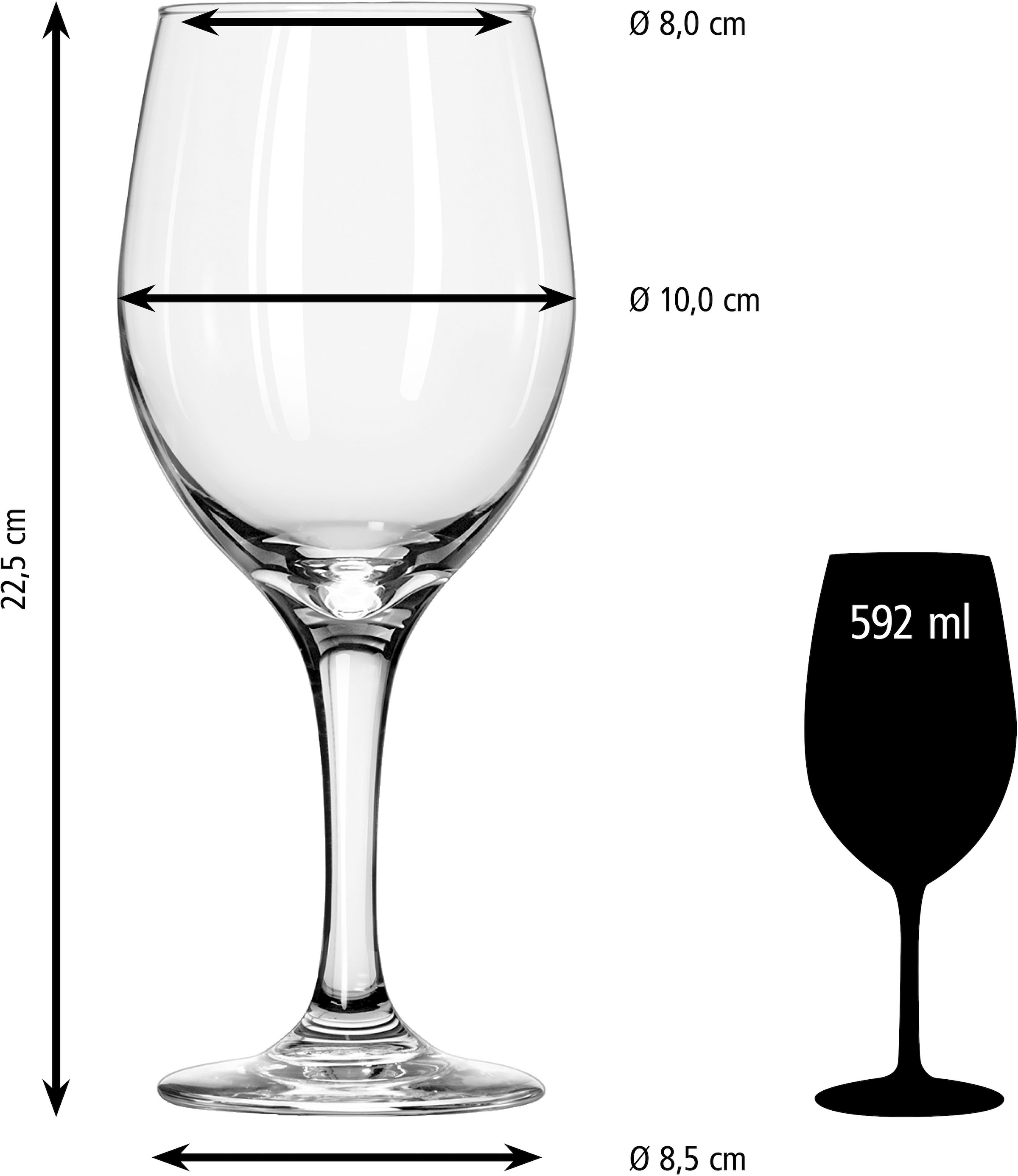 LIBBEY Weinglas »Libbey Gläser-Set -PERCEPTION-, 12er Set« 592 ml, hochwertig verarbeitet, im modernen Design