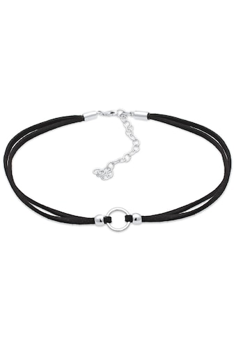 Elli Collier »Halsband schwarz Choker mit Kreis 925 Silber« kaufen