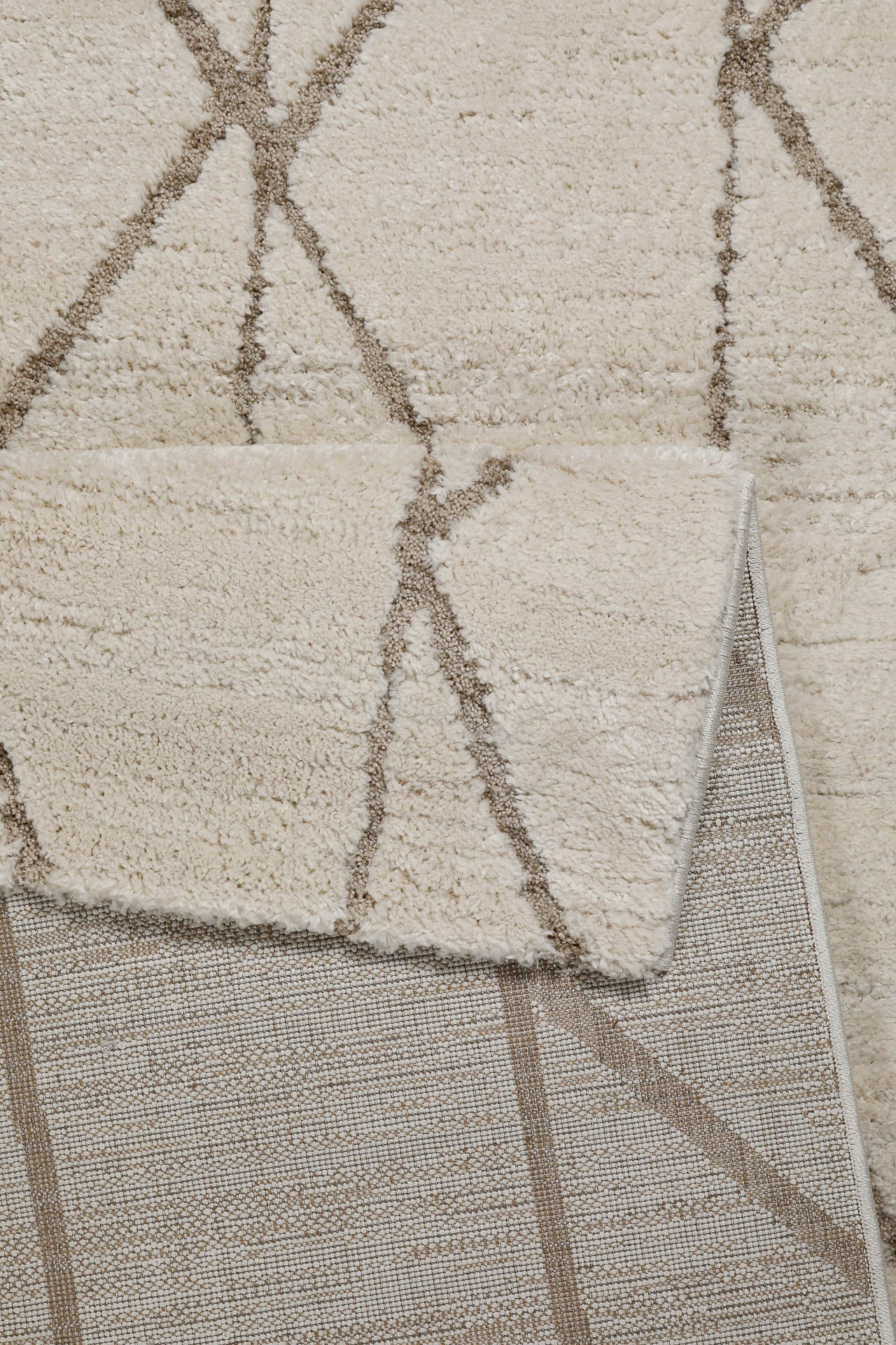 Wecon home Teppich »Pelle« rechteckig 18 mm Höhe Gewebt, Hoch-Tief, pflegeleicht, Rauten Muster, Scandi, Wohnzimmer