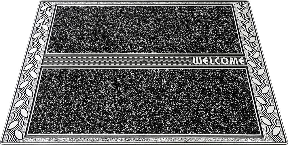 Home2Fashion Fußmatte »SE Clean Leaves, Welcome«, rechteckig, 8 mm Höhe, Schmutzfangmatte, mit Spruch, robust, In- und Outdoor geeignet