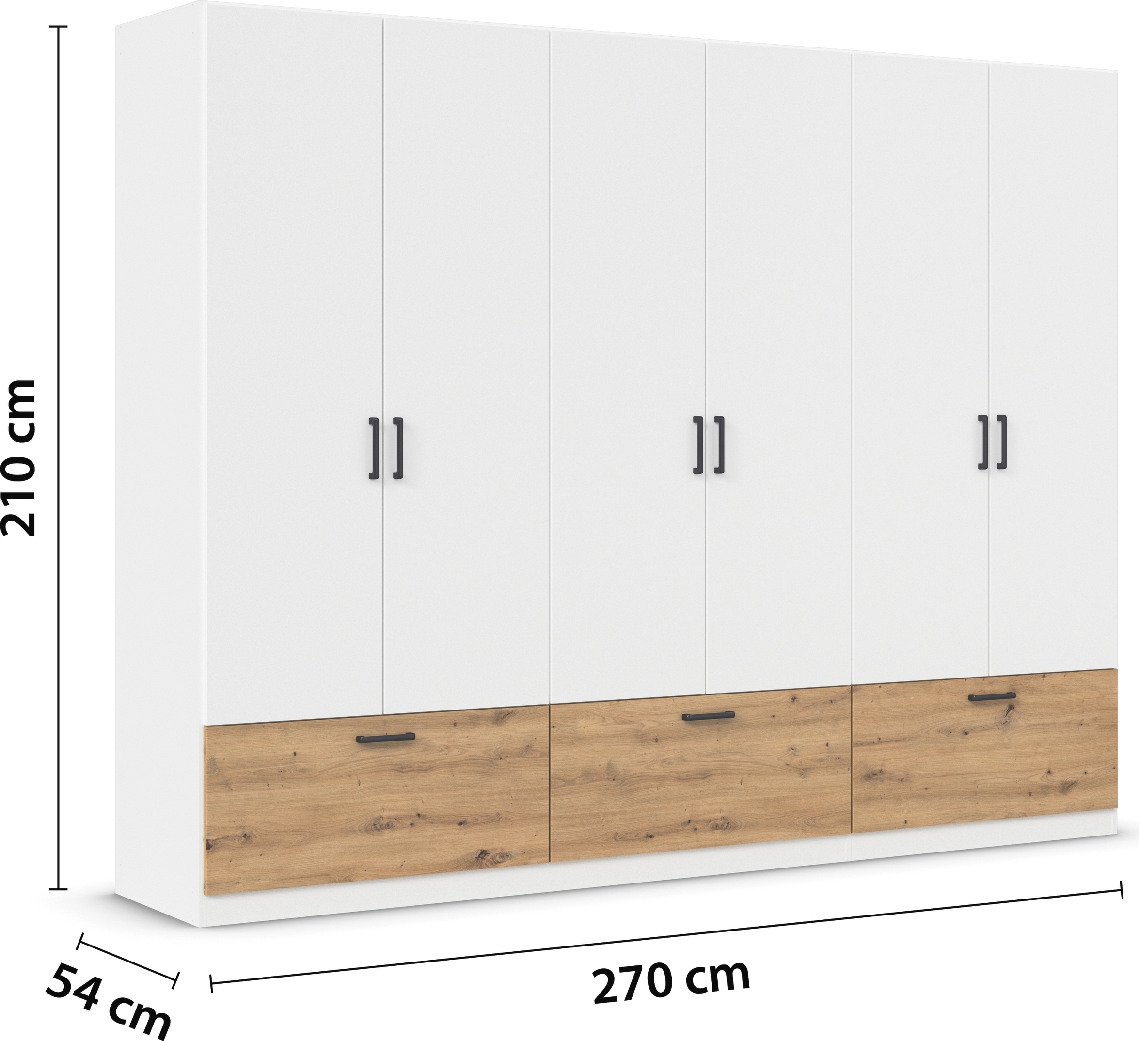 rauch Drehtürenschrank »Kleiderschrank Schrank Garderobe Wäscheschrank BARI«, mit Schubkästen und modernem Griff in Graumetallic MADE IN GERMANY