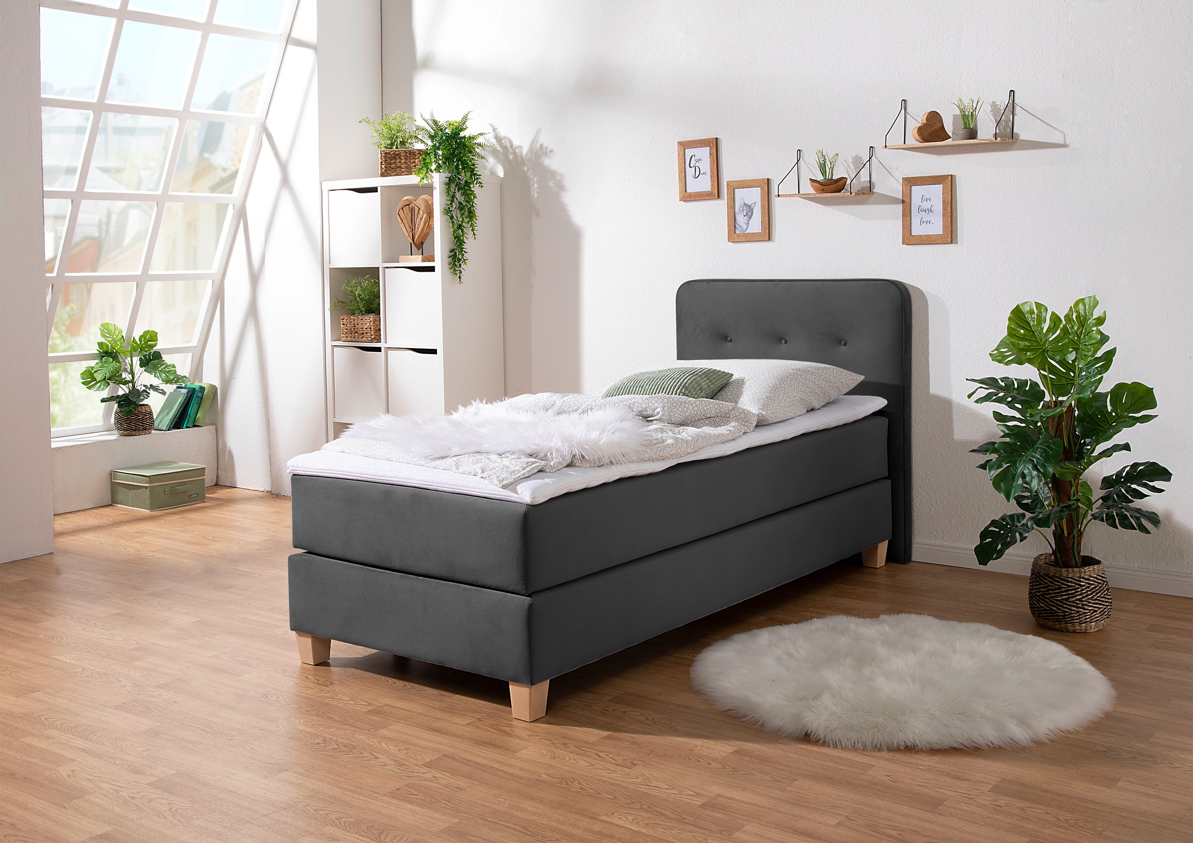 Home affaire Boxspringbett "Fargo" inkl. Topper, in 3 Matratzenarten, in Sa günstig online kaufen