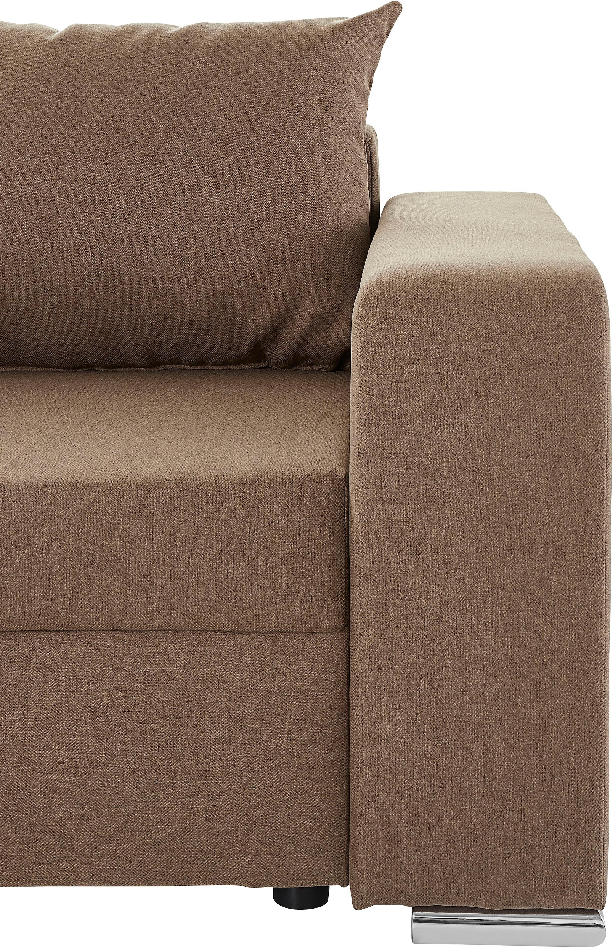 COLLECTION AB Ecksofa »John L-Form«, mit Bettfunktion, Bettkasten und integriertem Regal