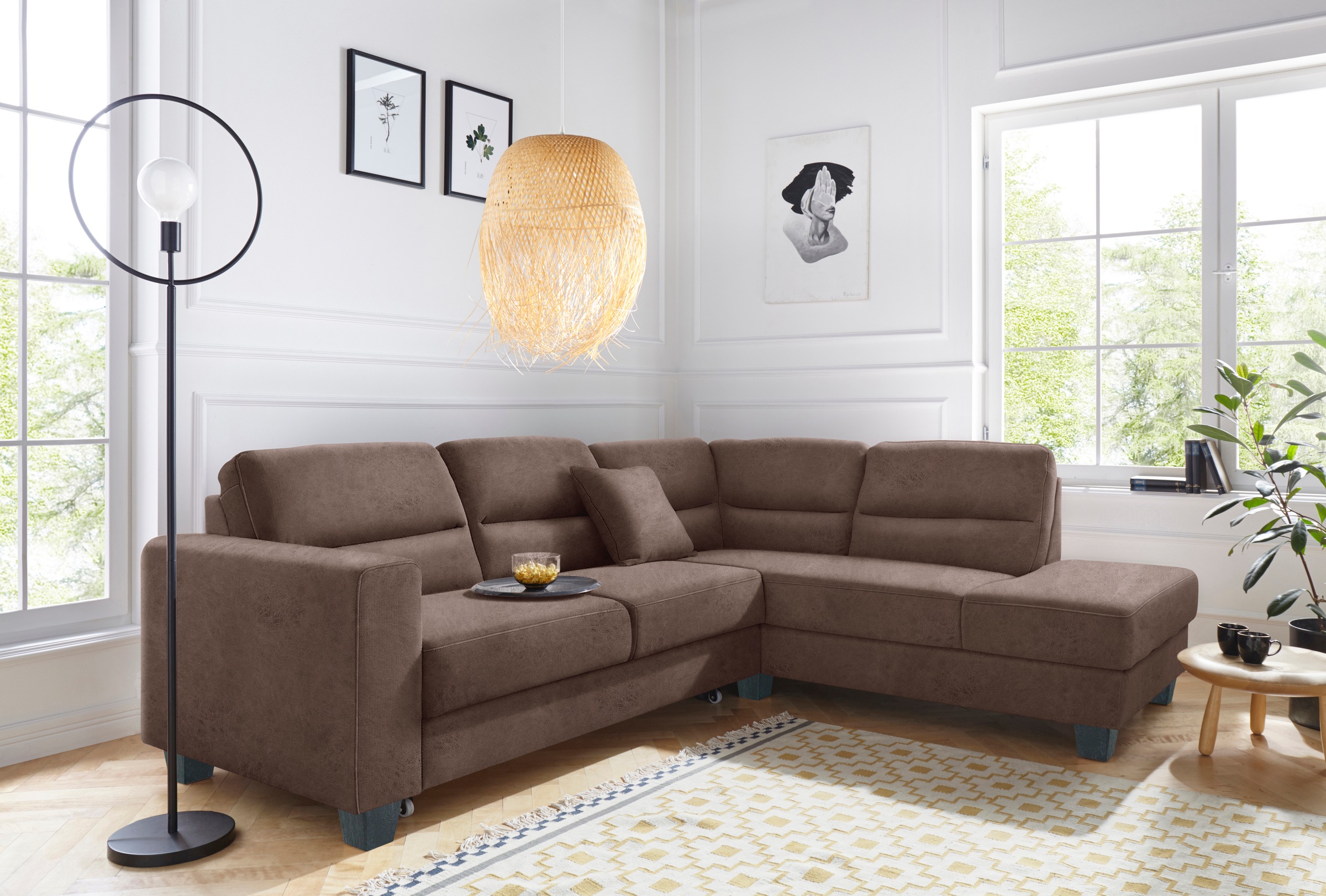 TRENDMANUFAKTUR Ecksofa »Chamber, zeitlos und modern, hoher Sitzkomfort, L- günstig online kaufen