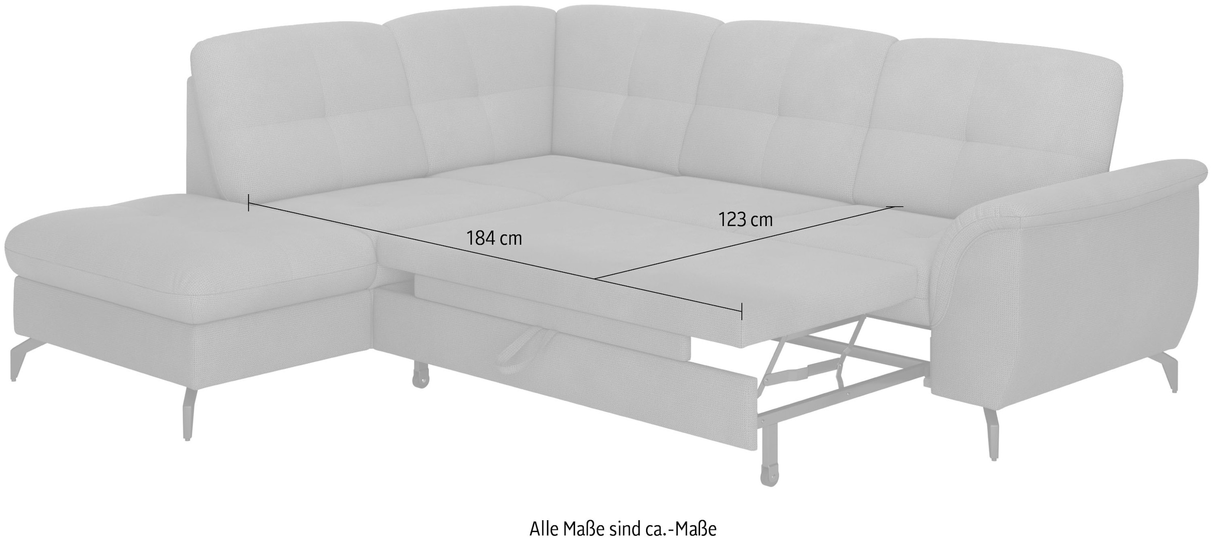 sit&more Ecksofa »Zora L-Form«, wahlweise mit Bettfunktion und Bettkasten