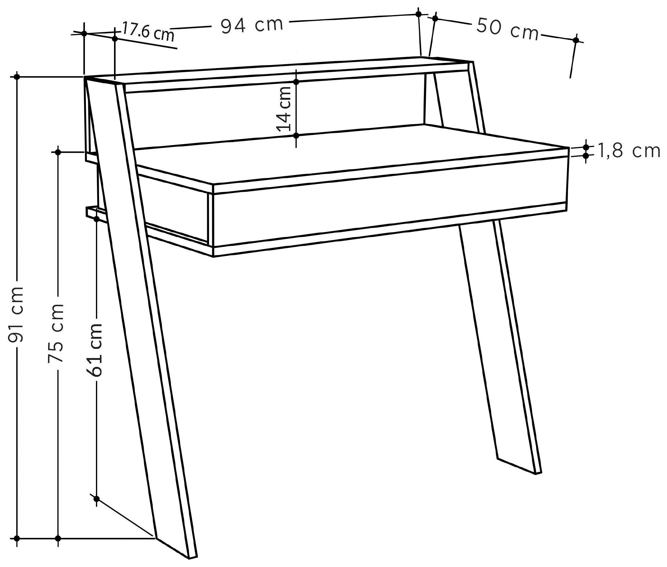 Decortie Schreibtisch »COWORK SCHREIBTISCH«, (Packung, 1 St.), Leichte Montage, Lagerung, Platzsparend