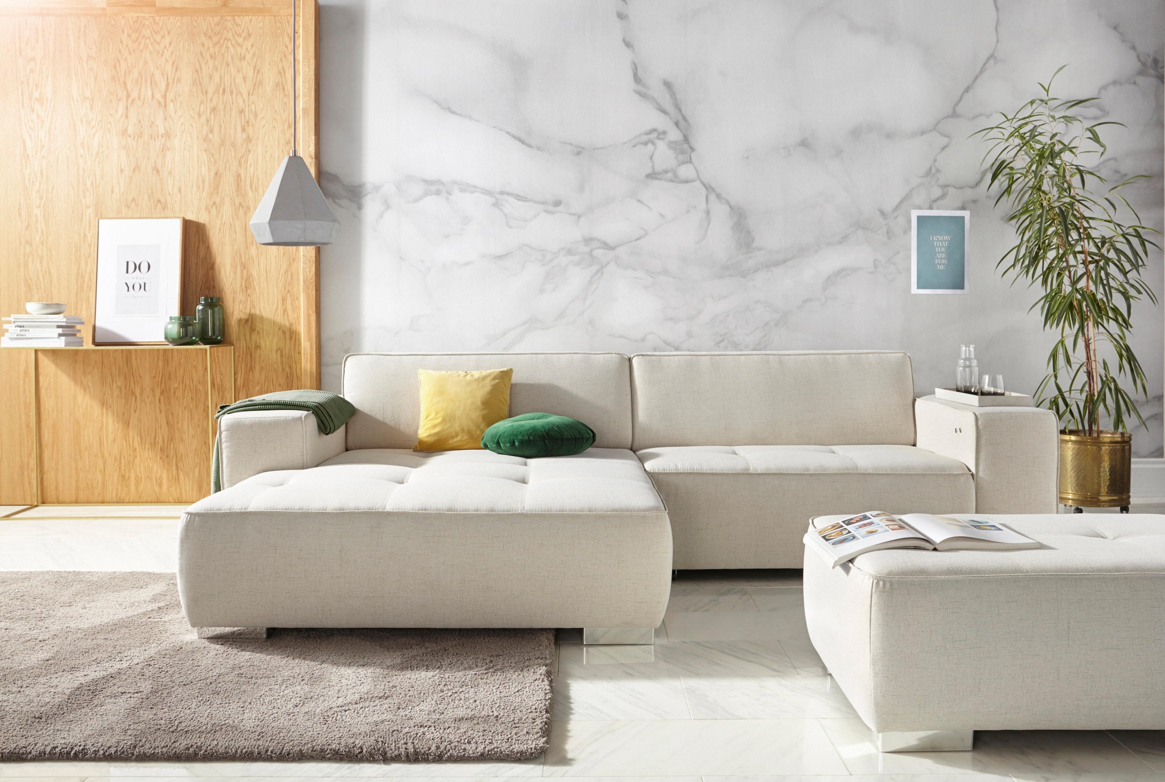 Home affaire Ecksofa »Sapporo L-Form« wahlweise Bettfunktion oder Sitztiefe günstig online kaufen