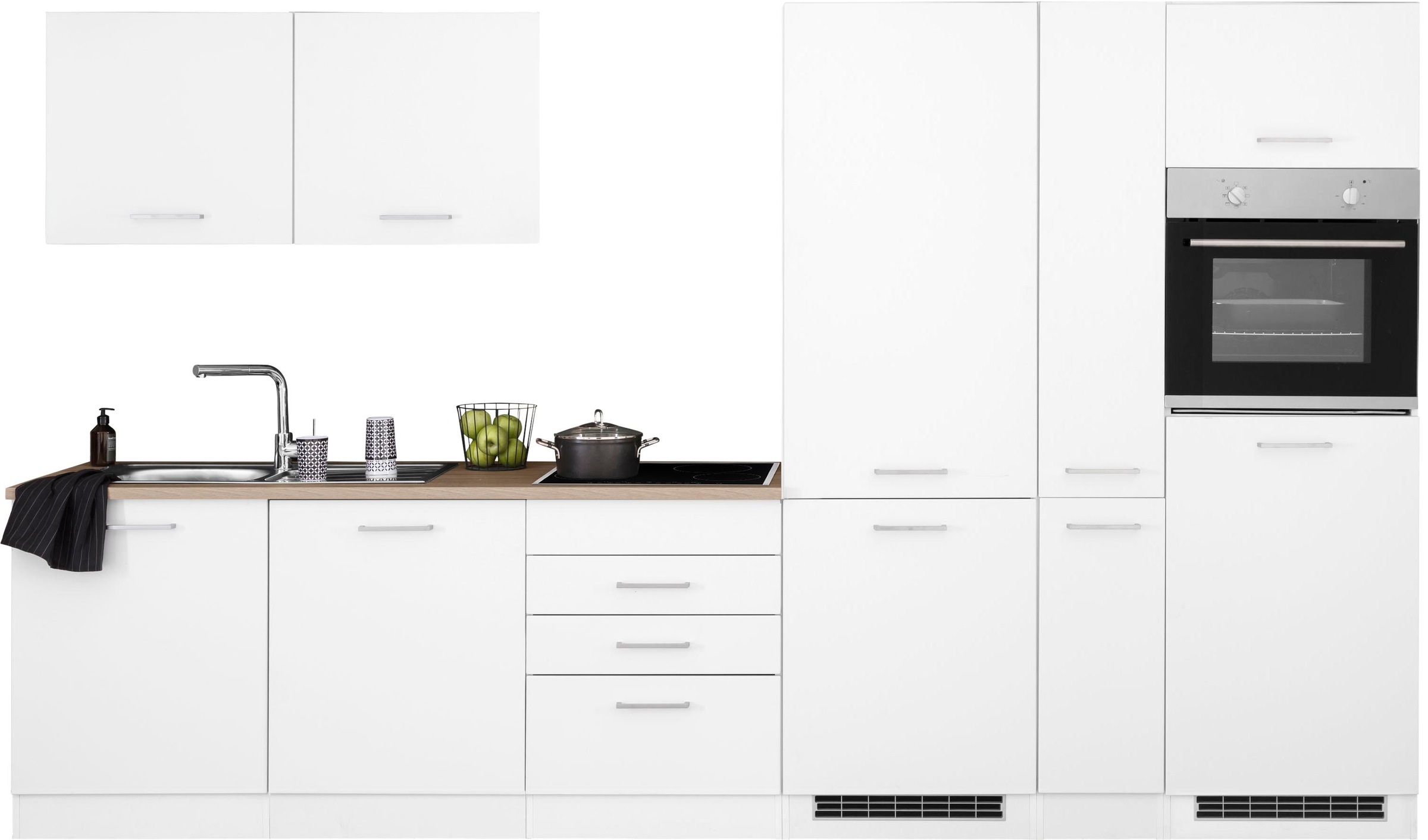 KOCHSTATION Küchenzeile »KS-Visby«, ohne E-Geräte, 330 cm, für Kühl/Gefrier günstig online kaufen