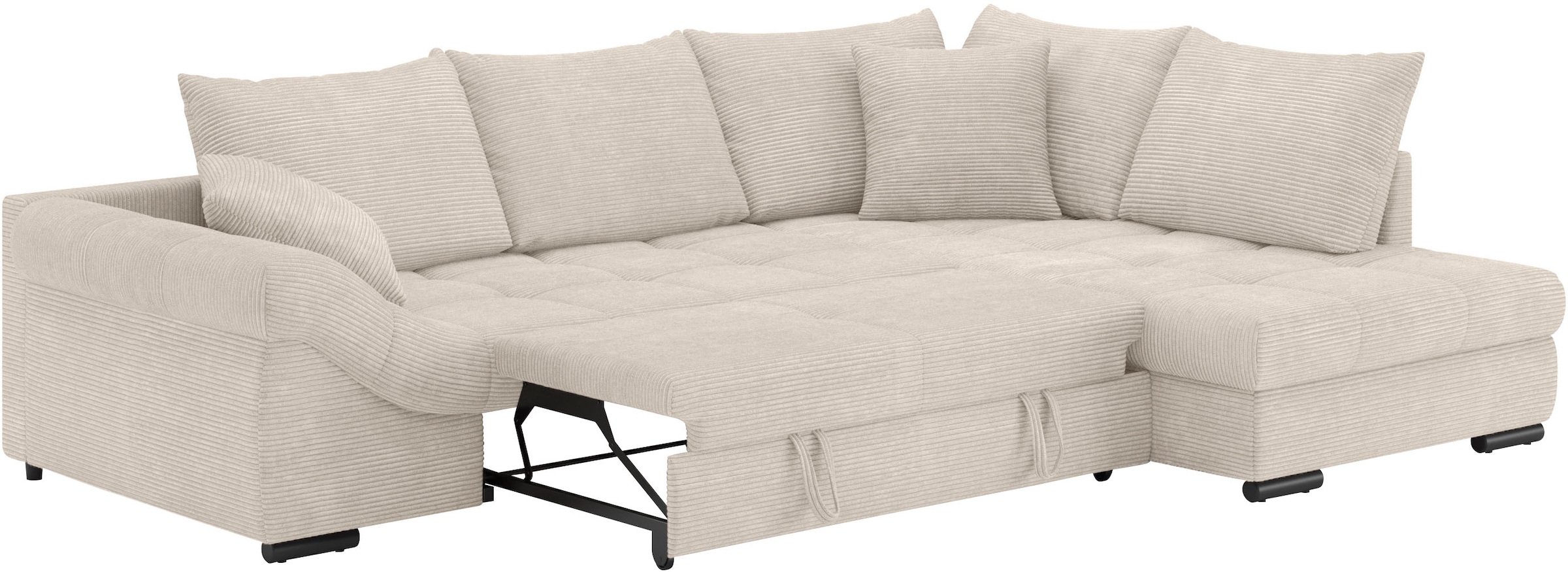 Mr. Couch Ecksofa »Allegro DuraFlex, L-Form«, Hochschläfer-Bettauszug, Kaltschaumpolsterung, bis 140 kg belastbar