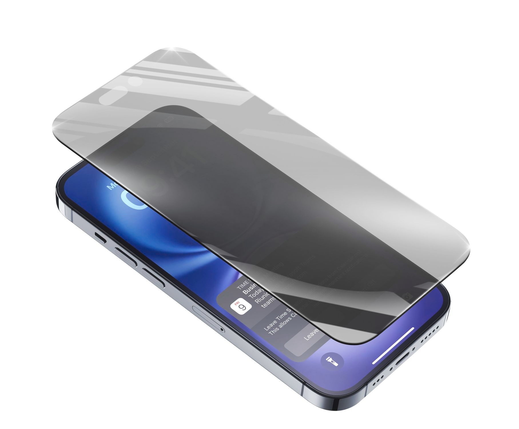 Cellularline Displayschutzglas »TOP SECRET ECLIPSE Screen Protector«, für Apple iPhone 16, Blickschutzfolie, Schutzfolie, Bildschirmschutz, kratz- & stoßfest