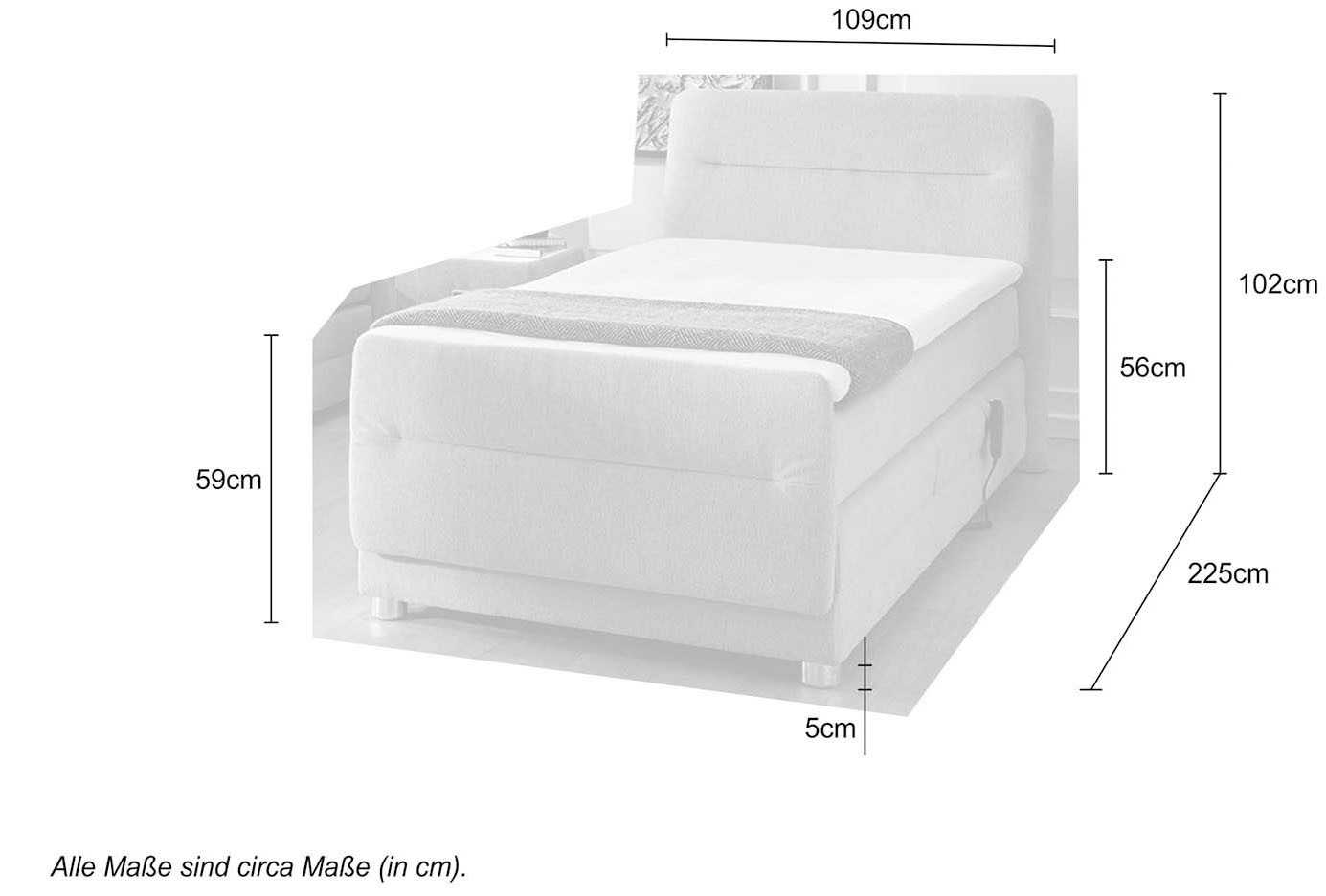 Jockenhöfer Gruppe Boxspringbett »Paola erhältlich in der Größe 100x200cm«, Kopf- und Fussteil elektromotorisch verstellbar, inklusive Matratze