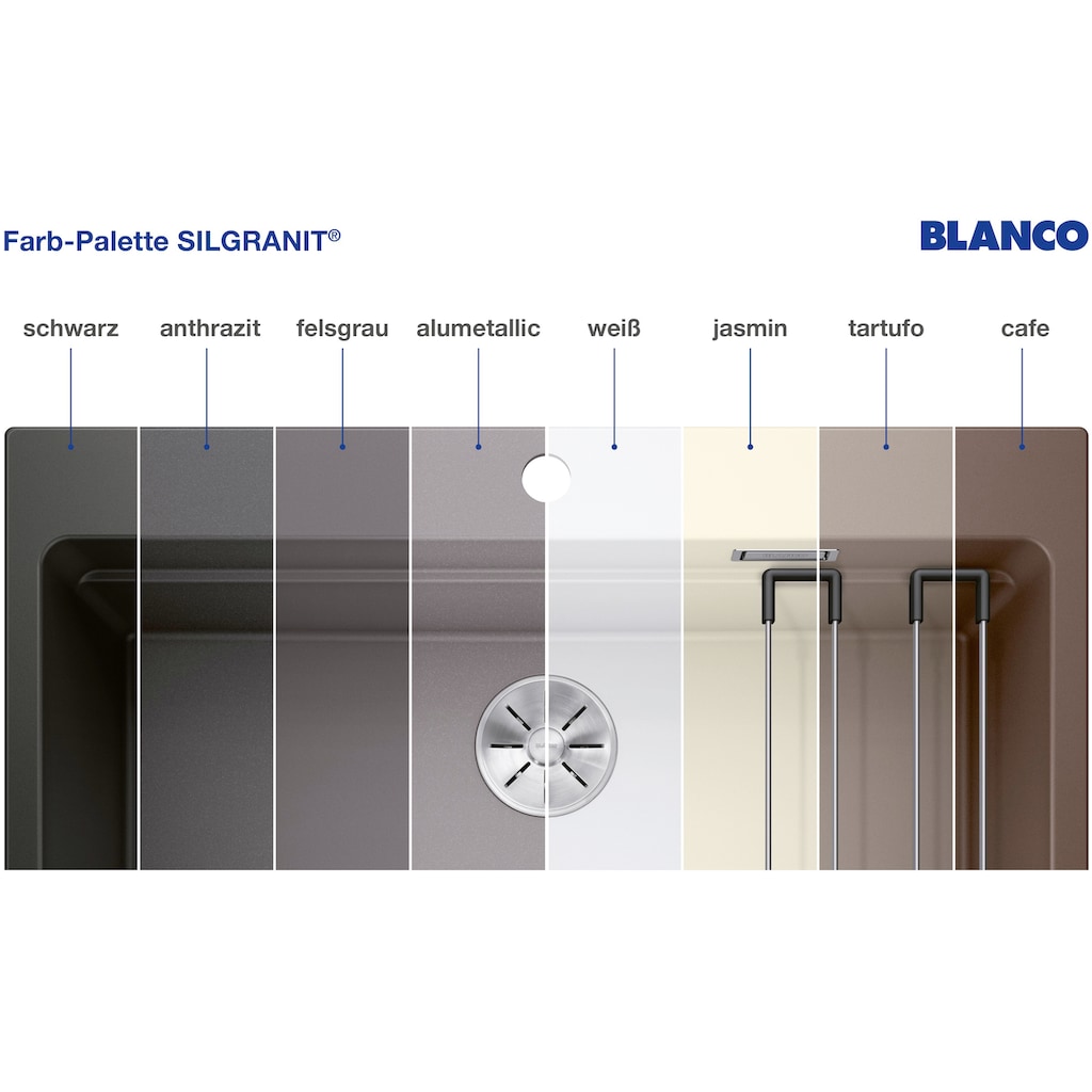 Blanco Granitspüle »ZENAR XL 6 S DampfgarPlus«, aus SILGRANIT®, inkl. Garbehälter und Schneidebrett