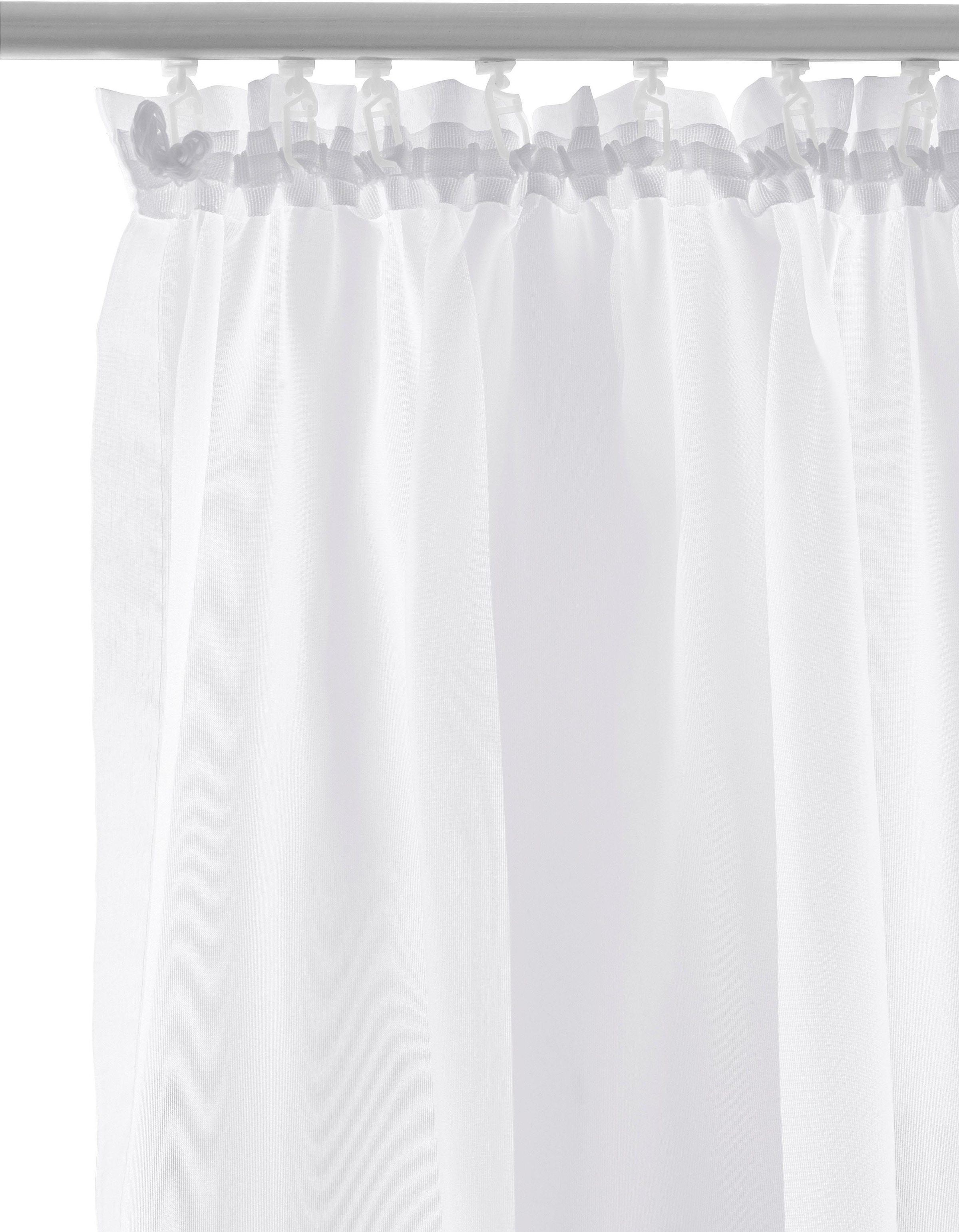 my home Gardine »XANA mit Ösen, Kräuselband oder Schlaufen«, (2 St.), Bestseller, einfarbig, 1 bzw. 2 Schals, pflegeleicht, Schal