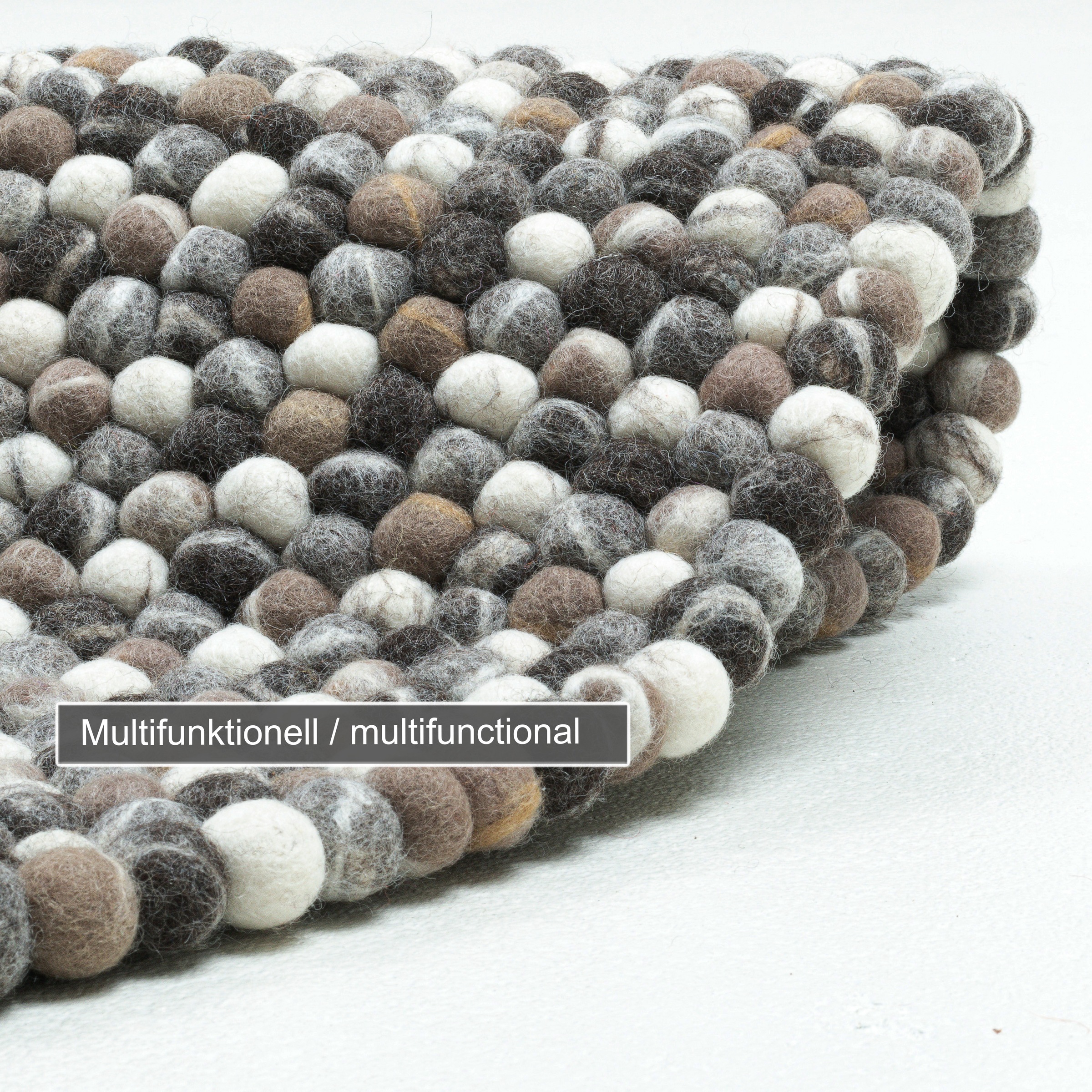 THEKO Wollteppich »Felty 2.2« rund 22 mm Höhe Filzkugel-Teppich, reine Wolle, handgefertigt, auch als Läufer