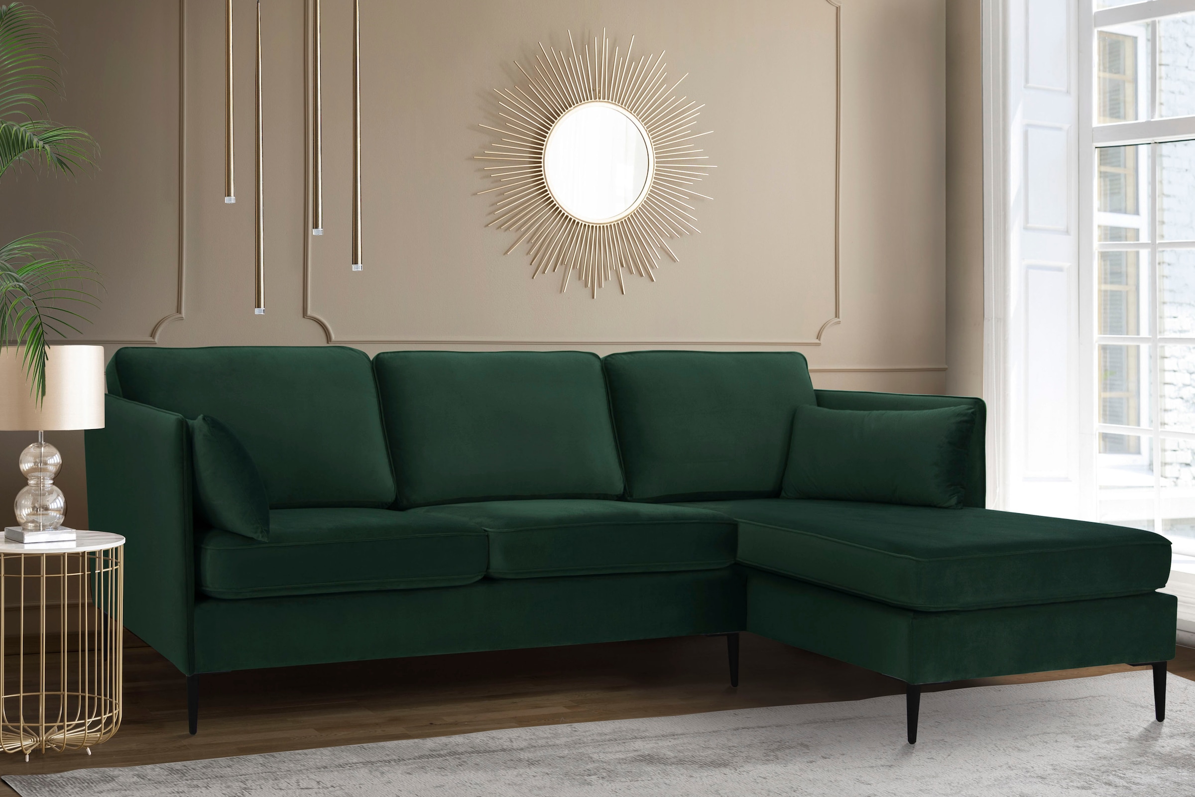 Home affaire Ecksofa »Light L-Form« inklusive loser Zierkissen, mit schmale günstig online kaufen