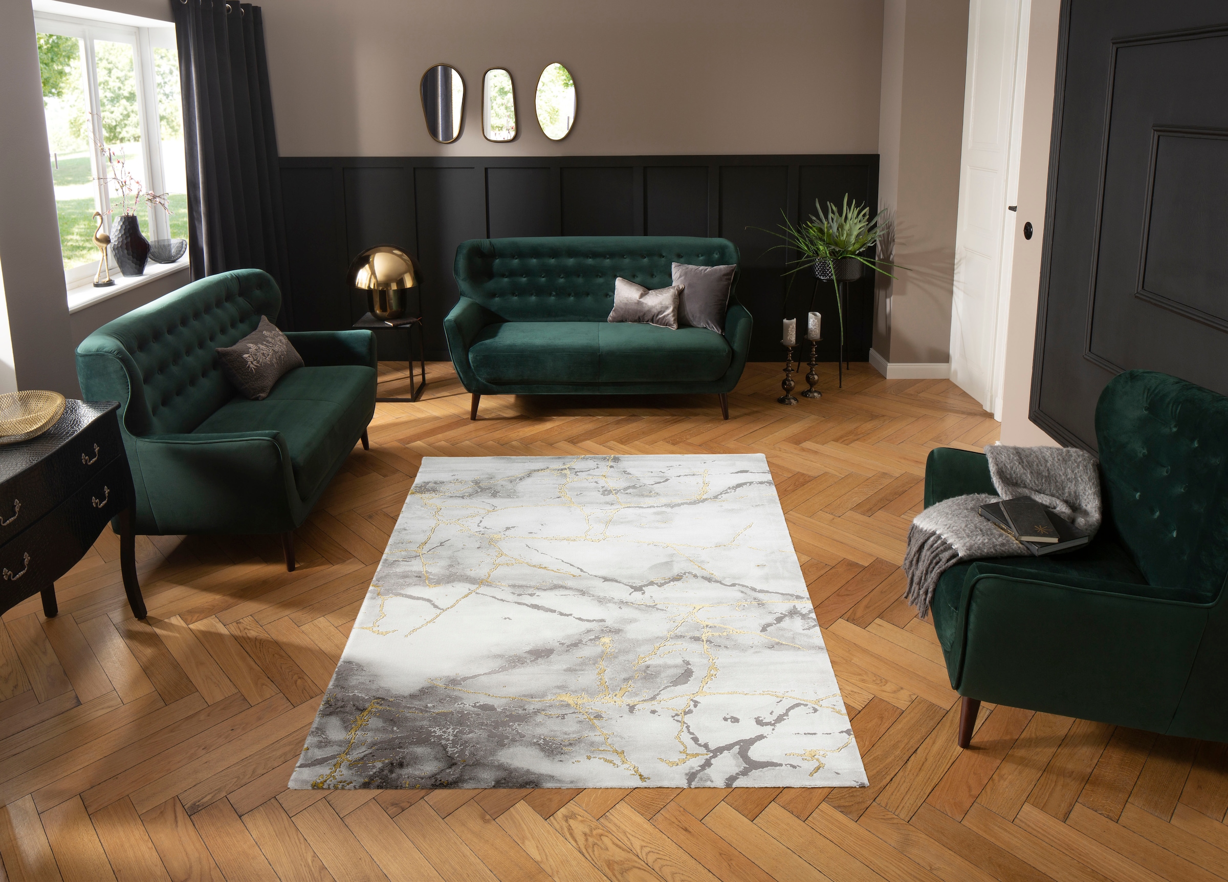 9. Bild von Leonique Teppich »Juliet«, rechteckig, modernes Marmor-Design, Kurzflor, pflegeleicht, weich