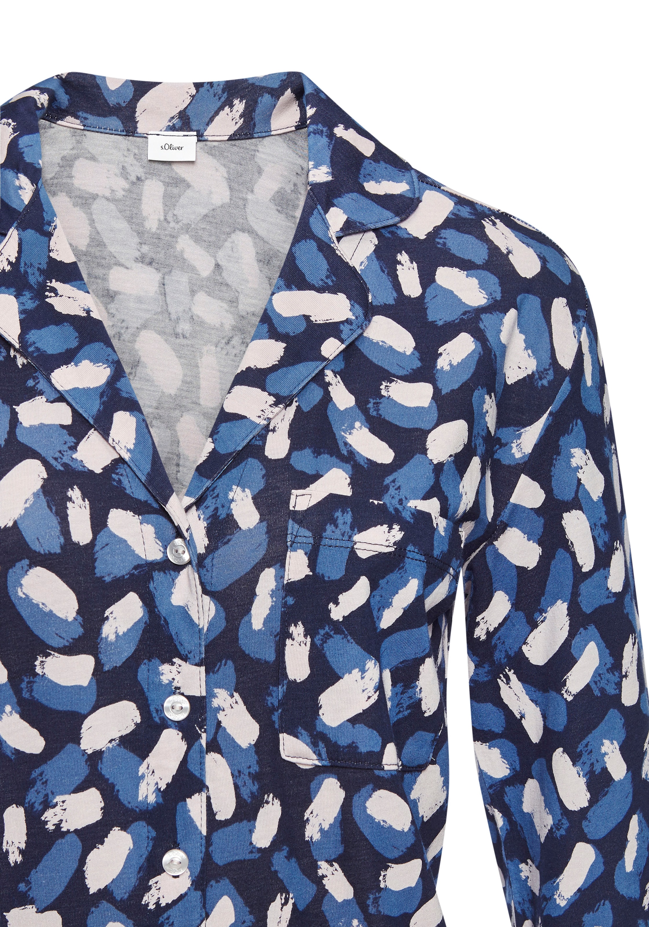 s.Oliver Pyjamaoberteil Mit schönem Alloverdruck
