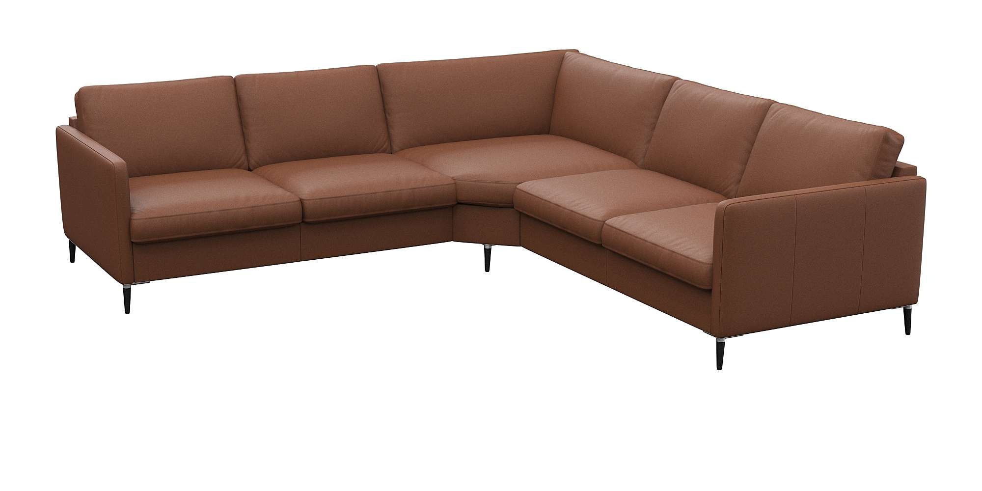 FLEXLUX Ecksofa »Fiore, L-Form, bequem und komfortabel durch hochwertigem Sitzaufbau«, schmale Armlehnen, Kaltschaum, Füße Alu+schwarz