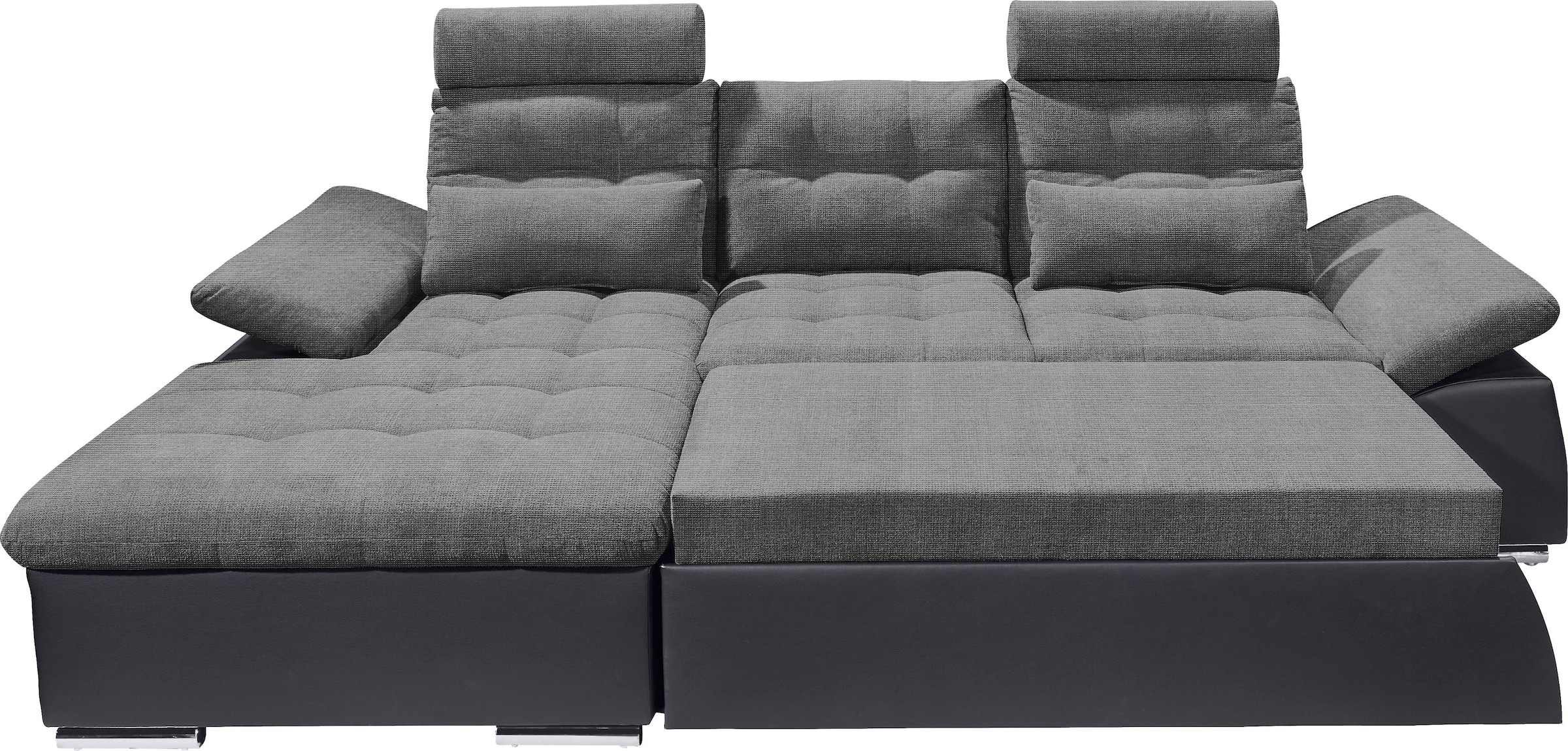ED EXCITING DESIGN Ecksofa »Jakarta L-Form«, mit Bettfunktion, Armteilverstellung, Kopfstützen & 2 Nierenkissen